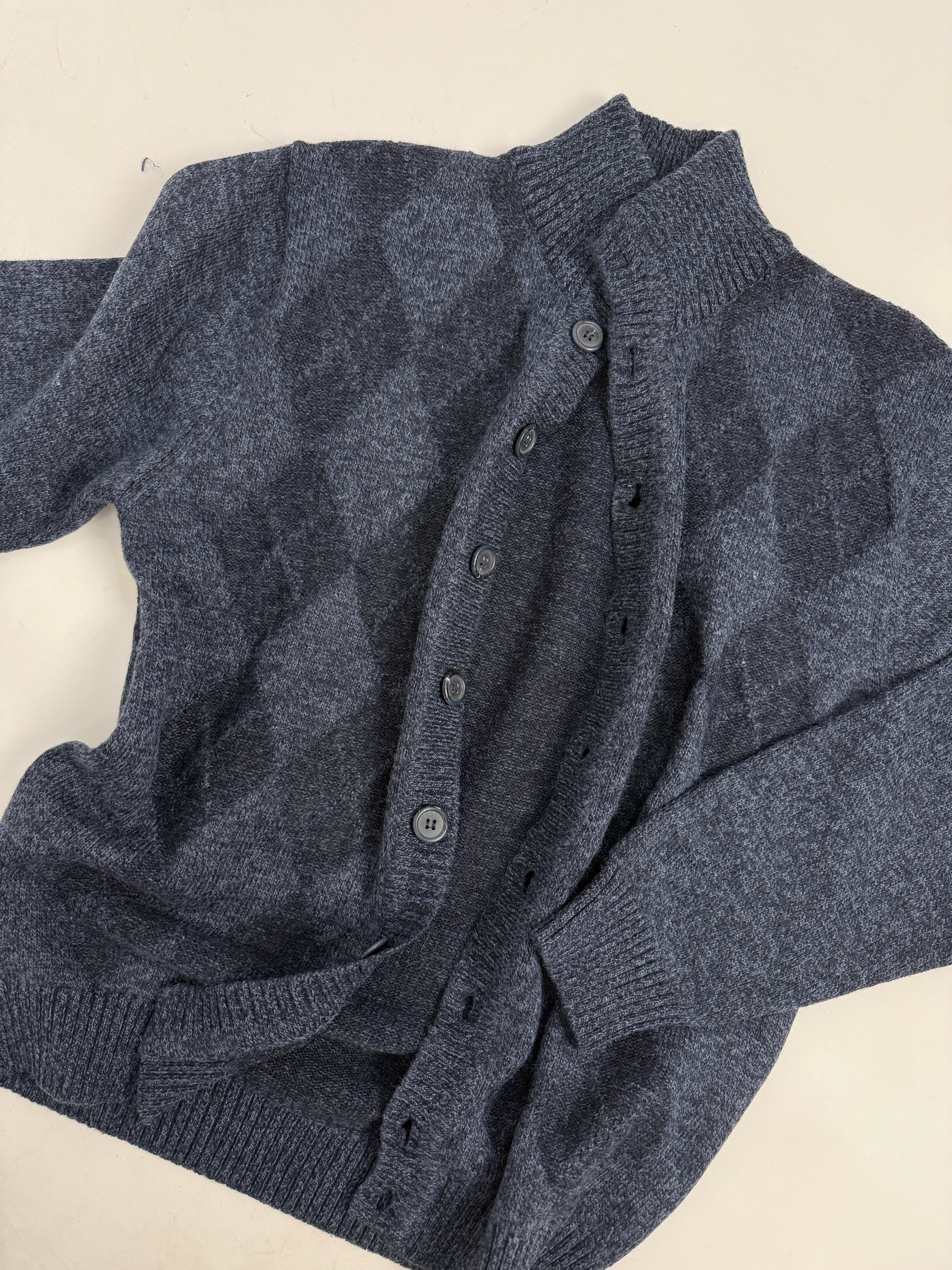 Cardigan in lana a rombi