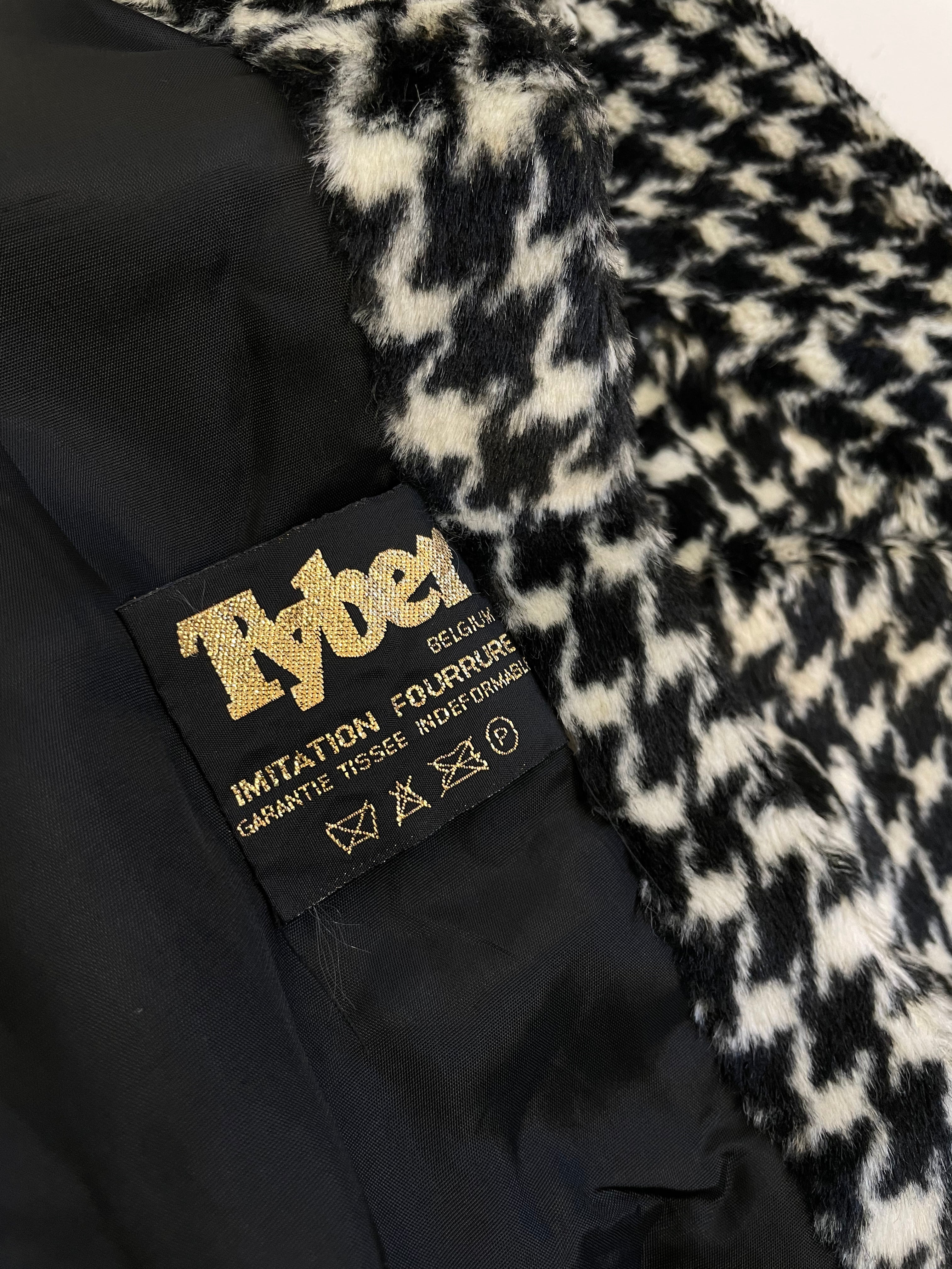 Cappotto anni ’60 in ecopelliccia pied de poule – Tybex Belgium