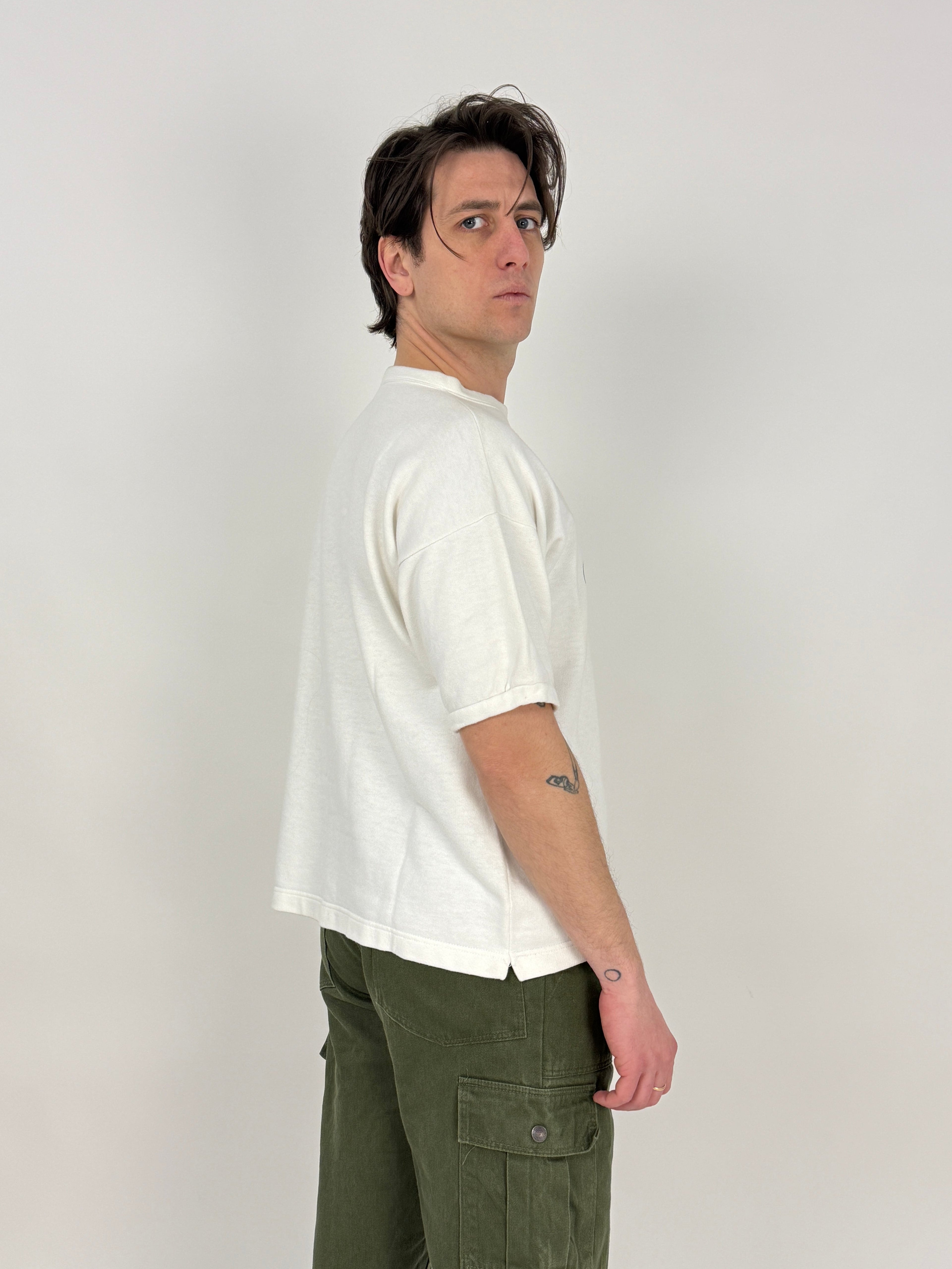 Maglia Vintage Yachting Club in Cotone Bianco