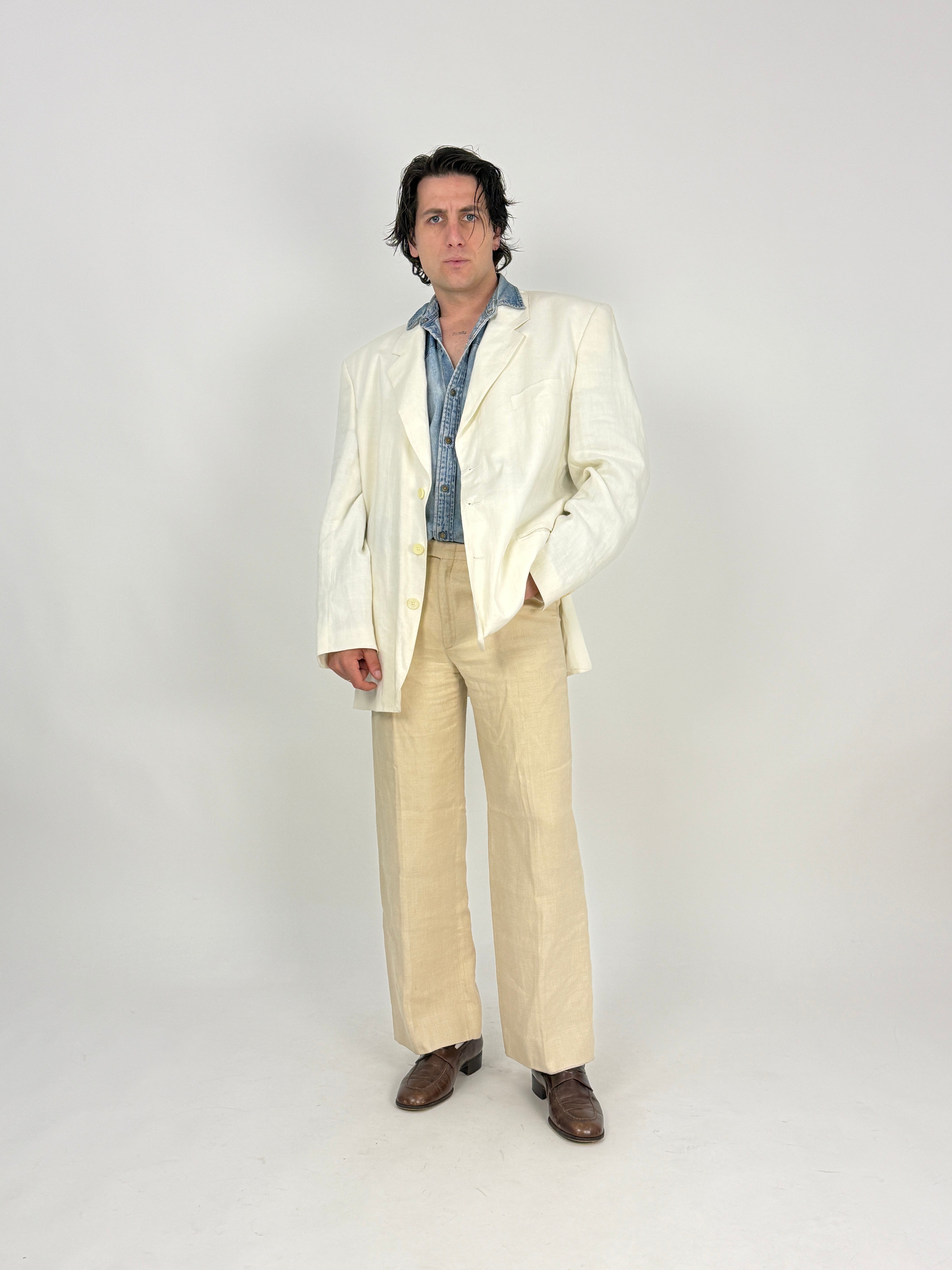 Blazer in Puro Lino anni '80 - Taglia 52/54