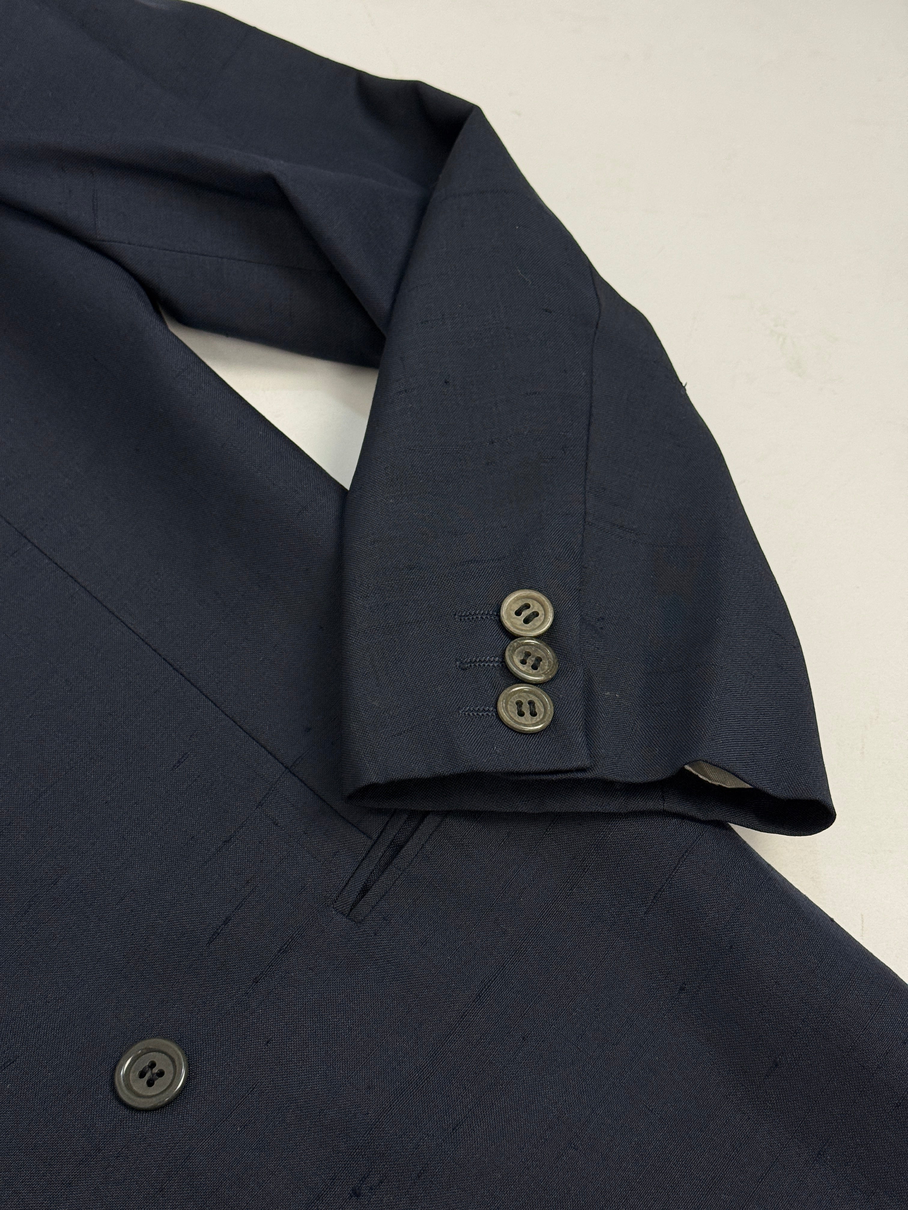 Blazer Doppiopetto Abital Pura Seta Blu Navy - Taglia 48