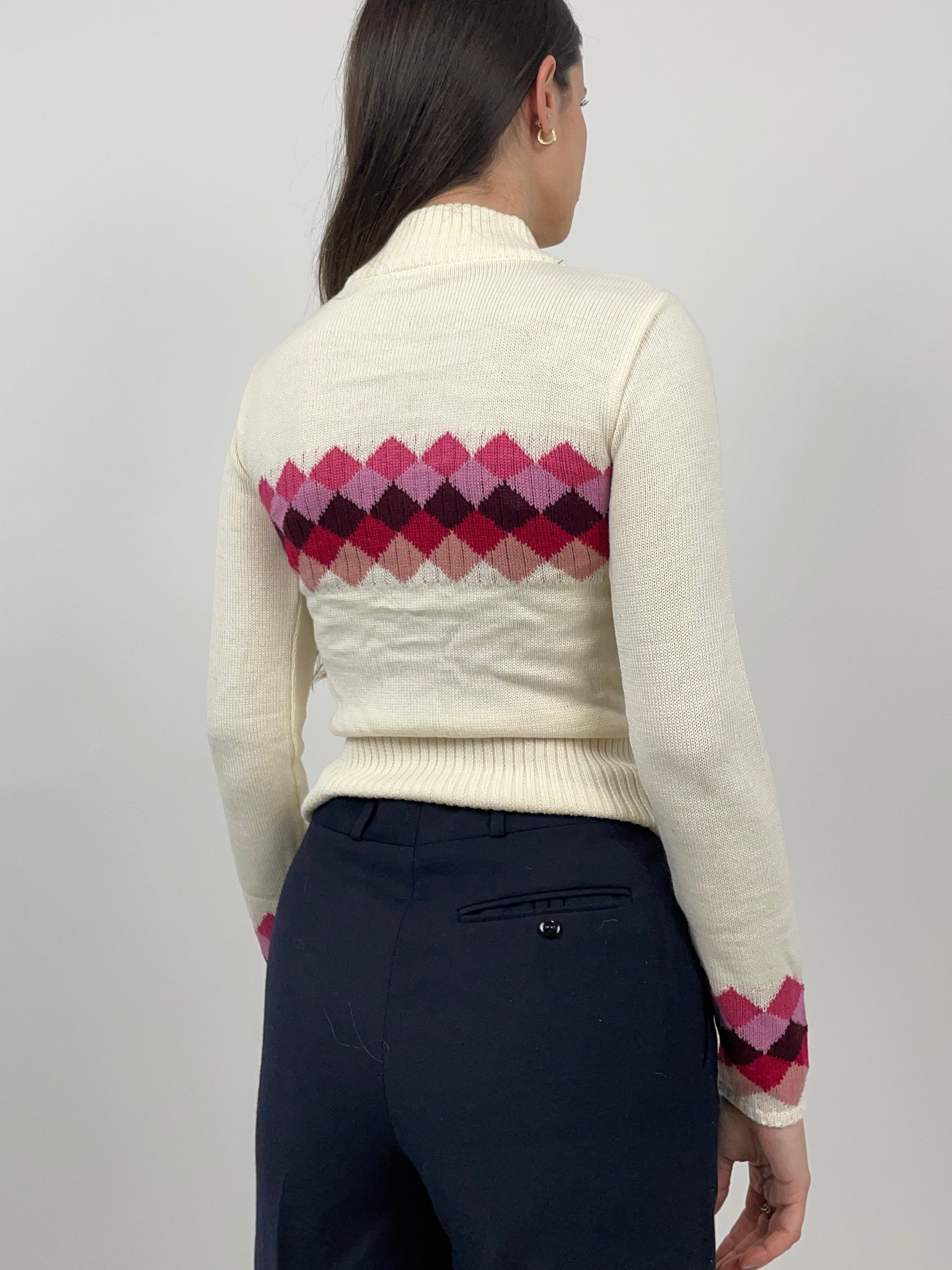 Cardigan cropped in misto lana