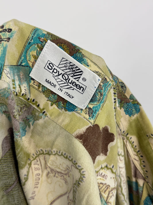 Camicia anni '80 in cotone fantasia