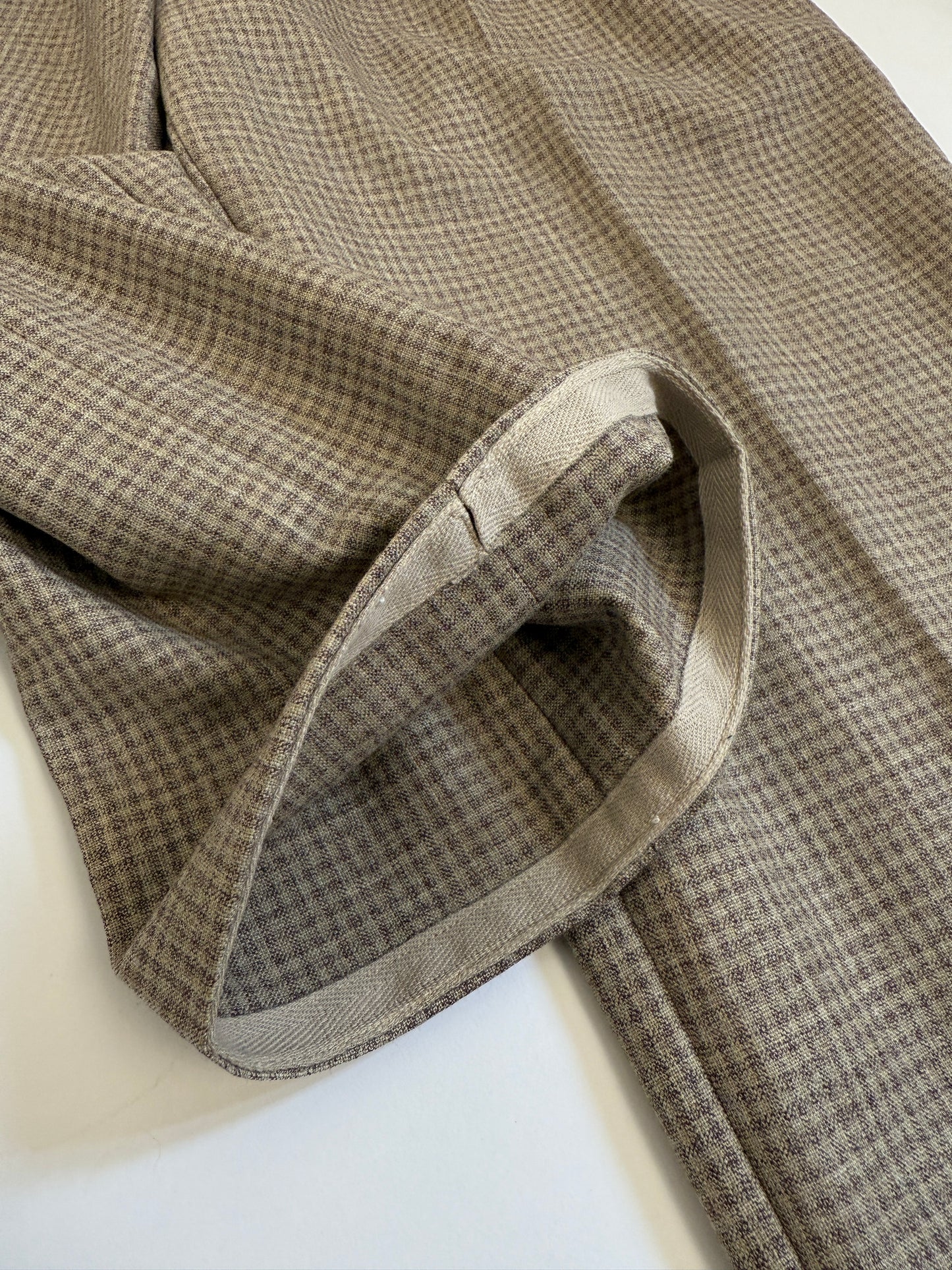 Pantaloni sartoriali anni ’80 in fresco lana a quadretti