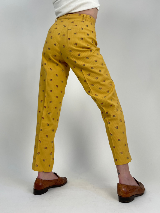 pantaloni-a-sigaretta-cotone-a-fiori-giallo-da-donna
