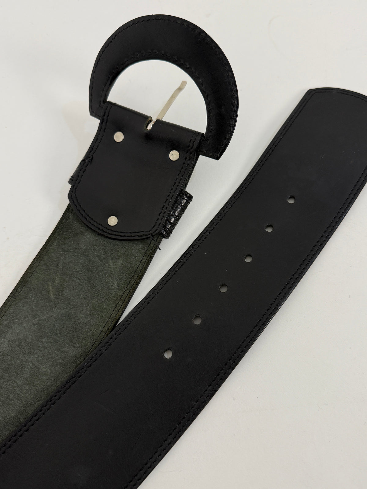 Cintura Anni '80 in Pelle Nera