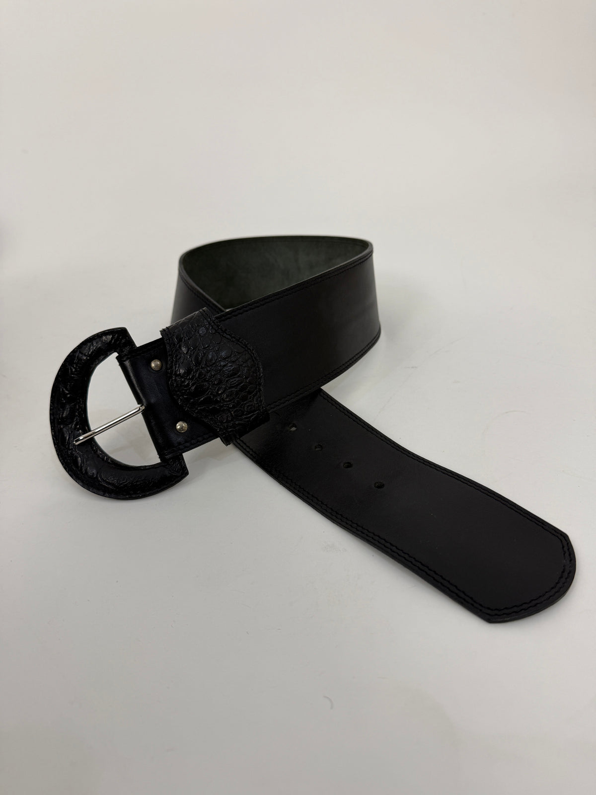 Cintura Anni '80 in Pelle Nera