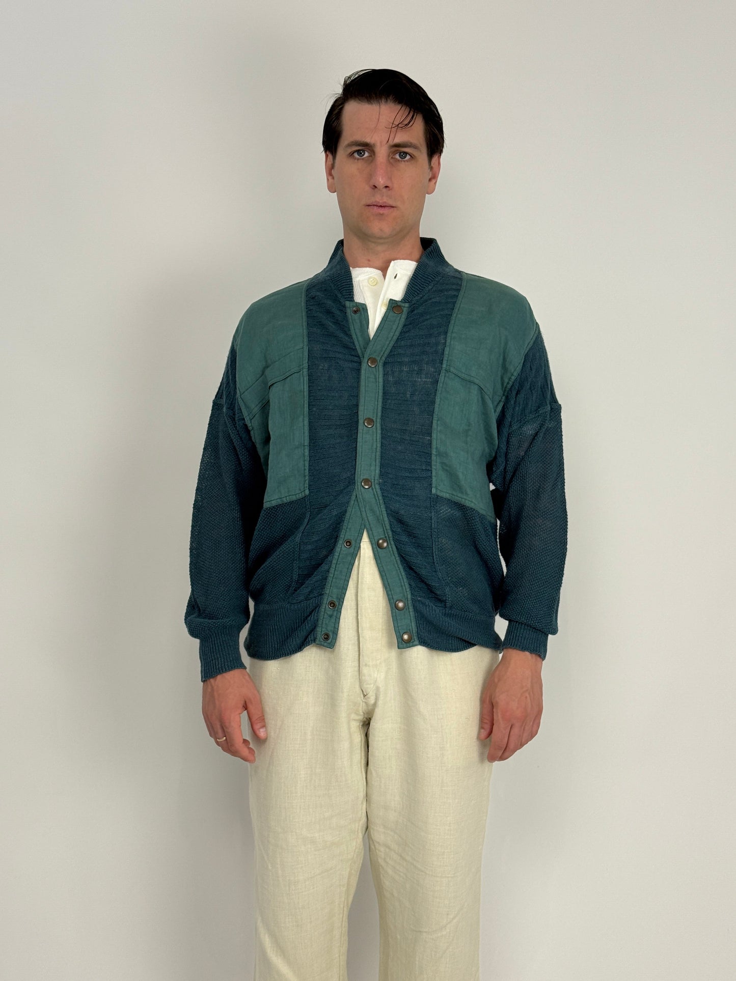 Cardigan anni '70 in lino