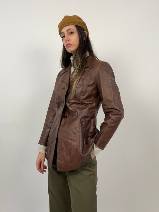 giacca-vintage-in-pelle-marrone