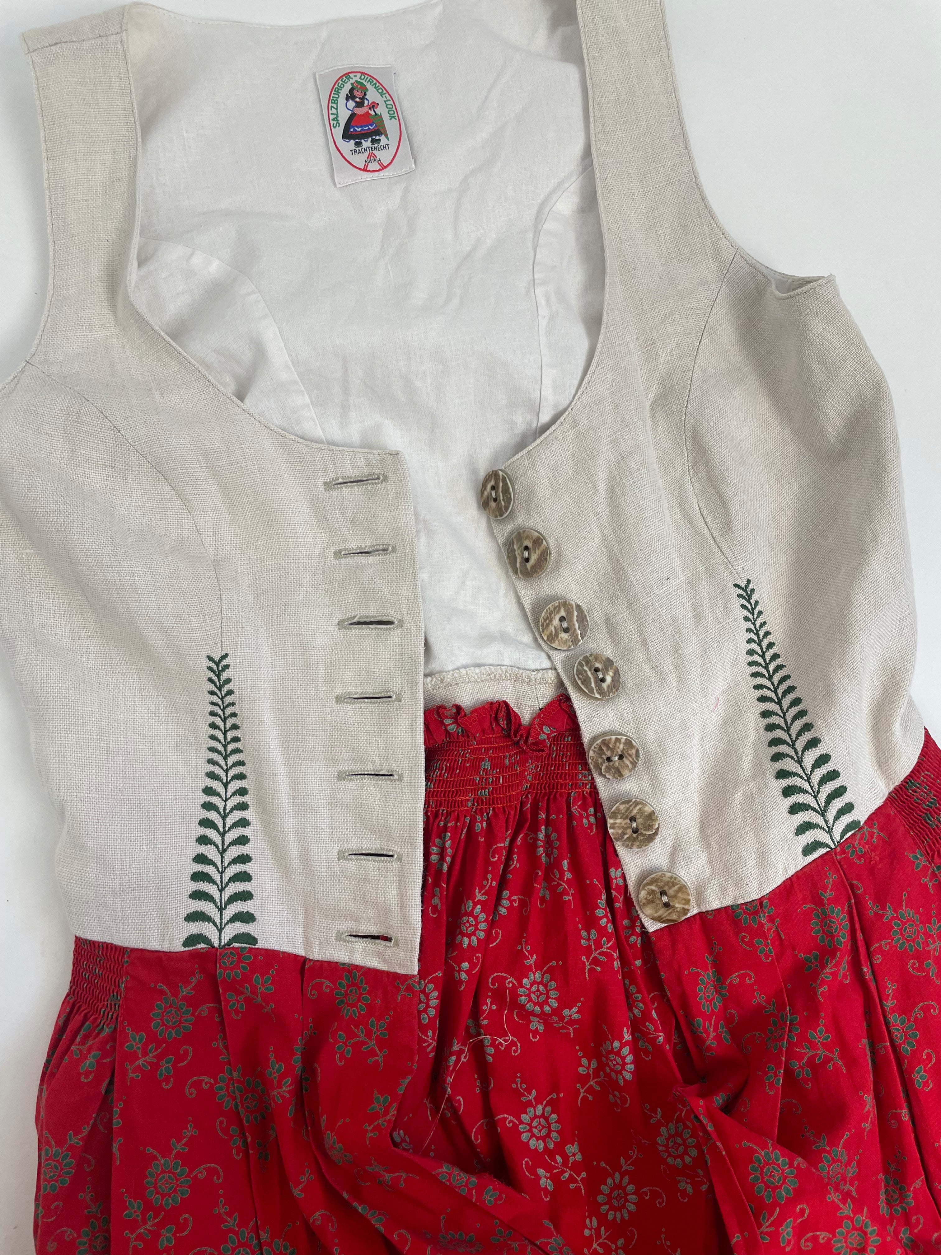 Abito Austriaco vintage in lino e cotone