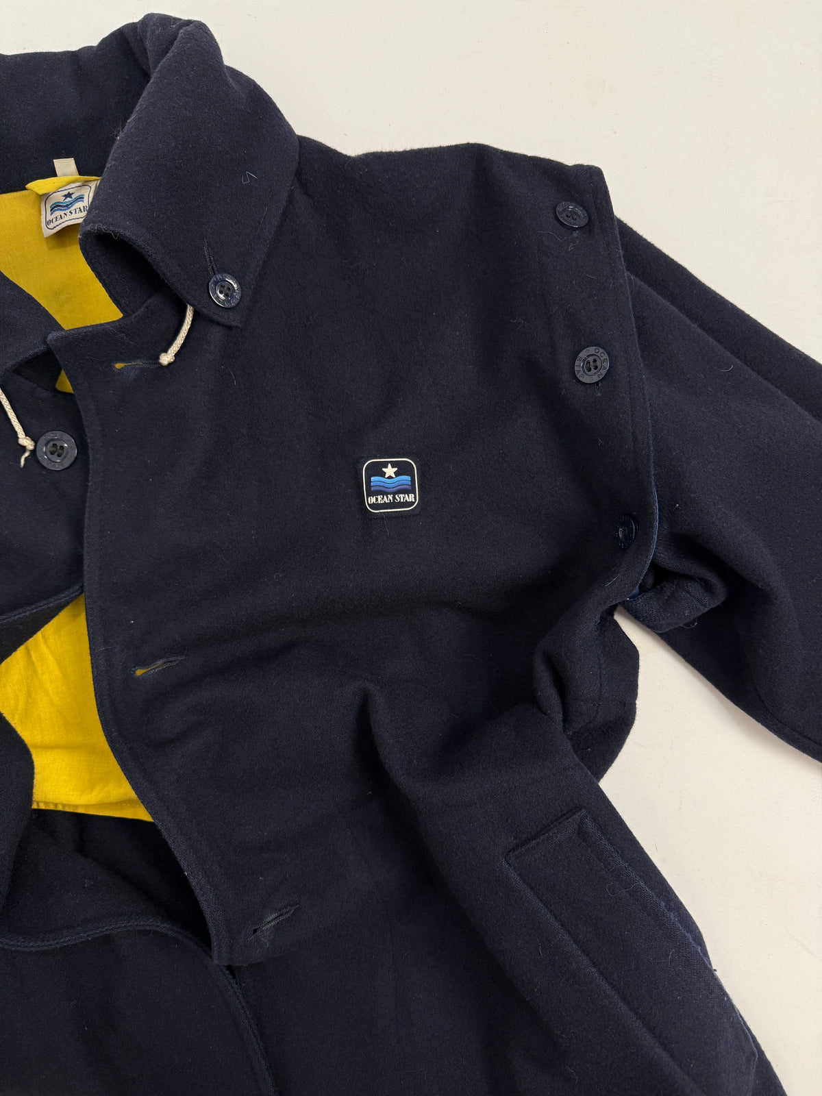 Giaccone Vintage Ocean Star Panno di Lana Blu - Taglia L