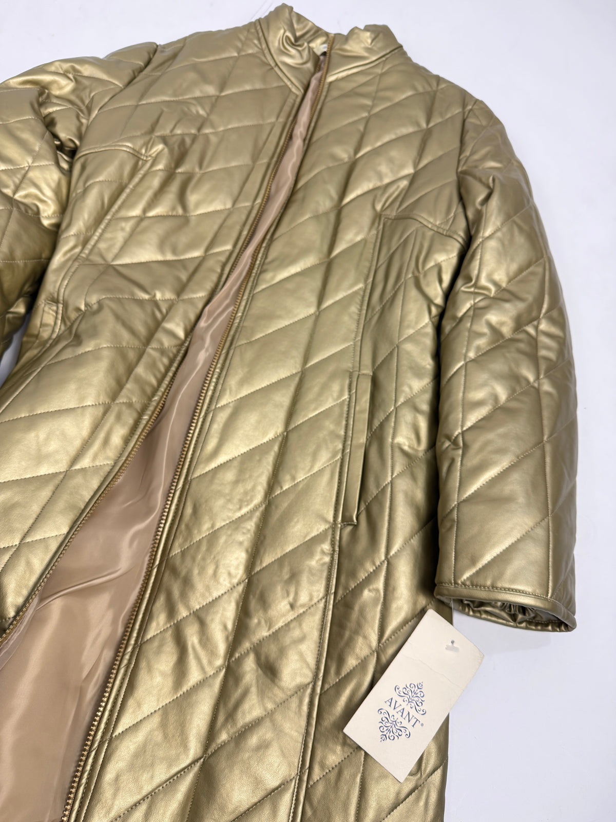 Cappotto Vintage Avant Oro Metallizzato Trapuntato - Taglia M