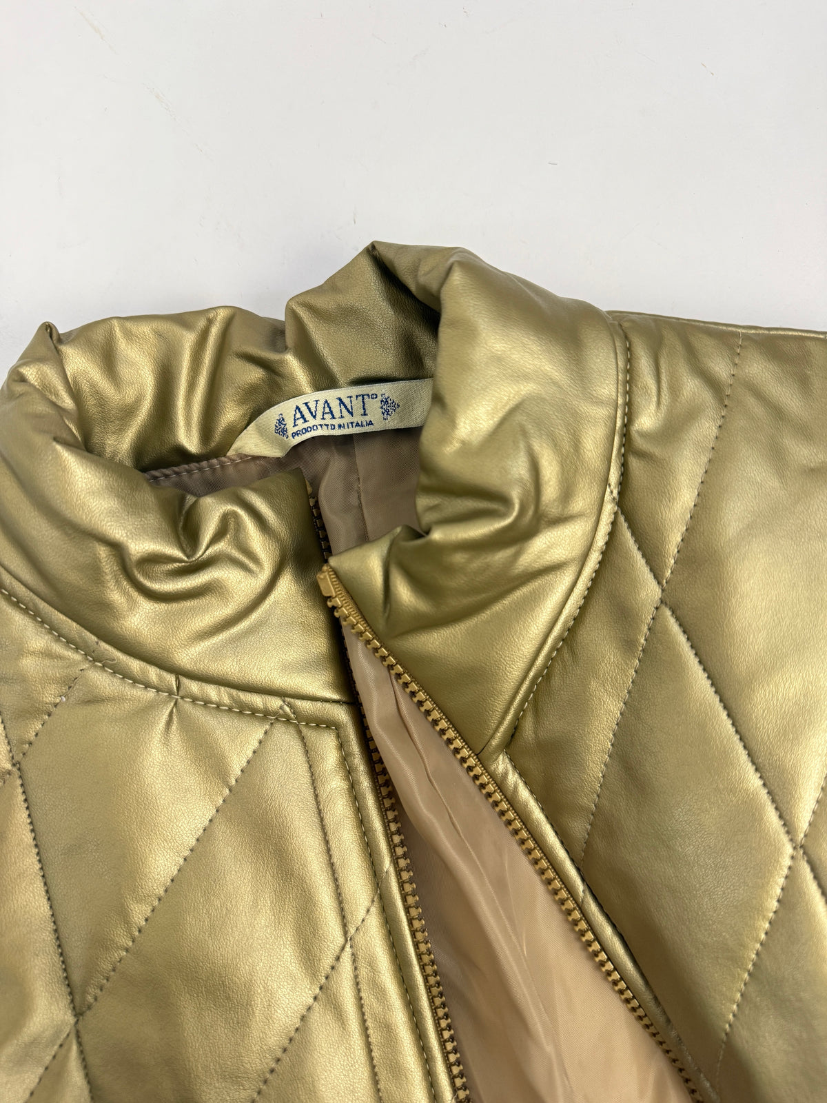 Cappotto Vintage Avant Oro Metallizzato Trapuntato - Taglia M