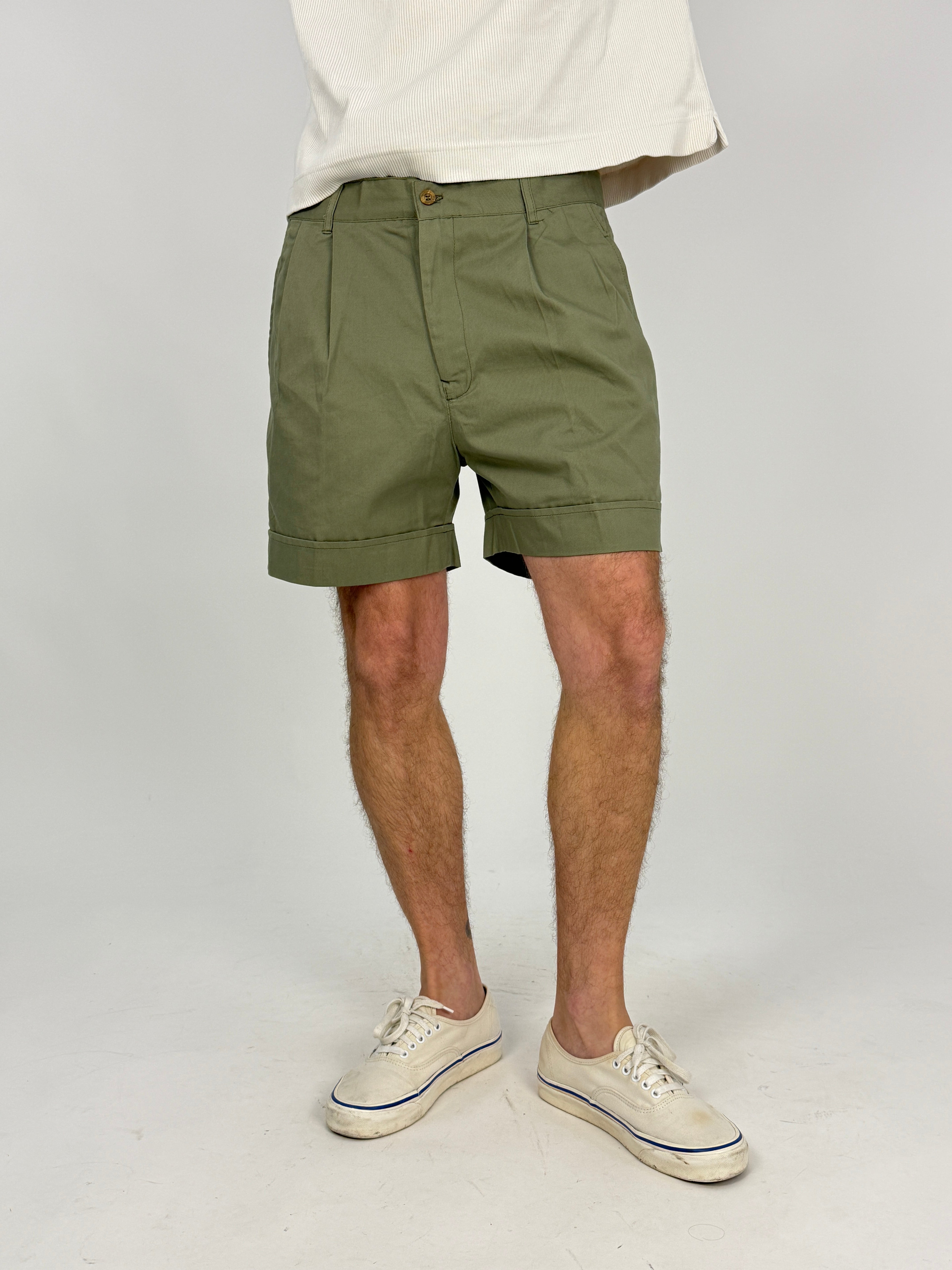Bermuda Chino Verde Oliva Vintage Clark Made in Italy - Taglia 50