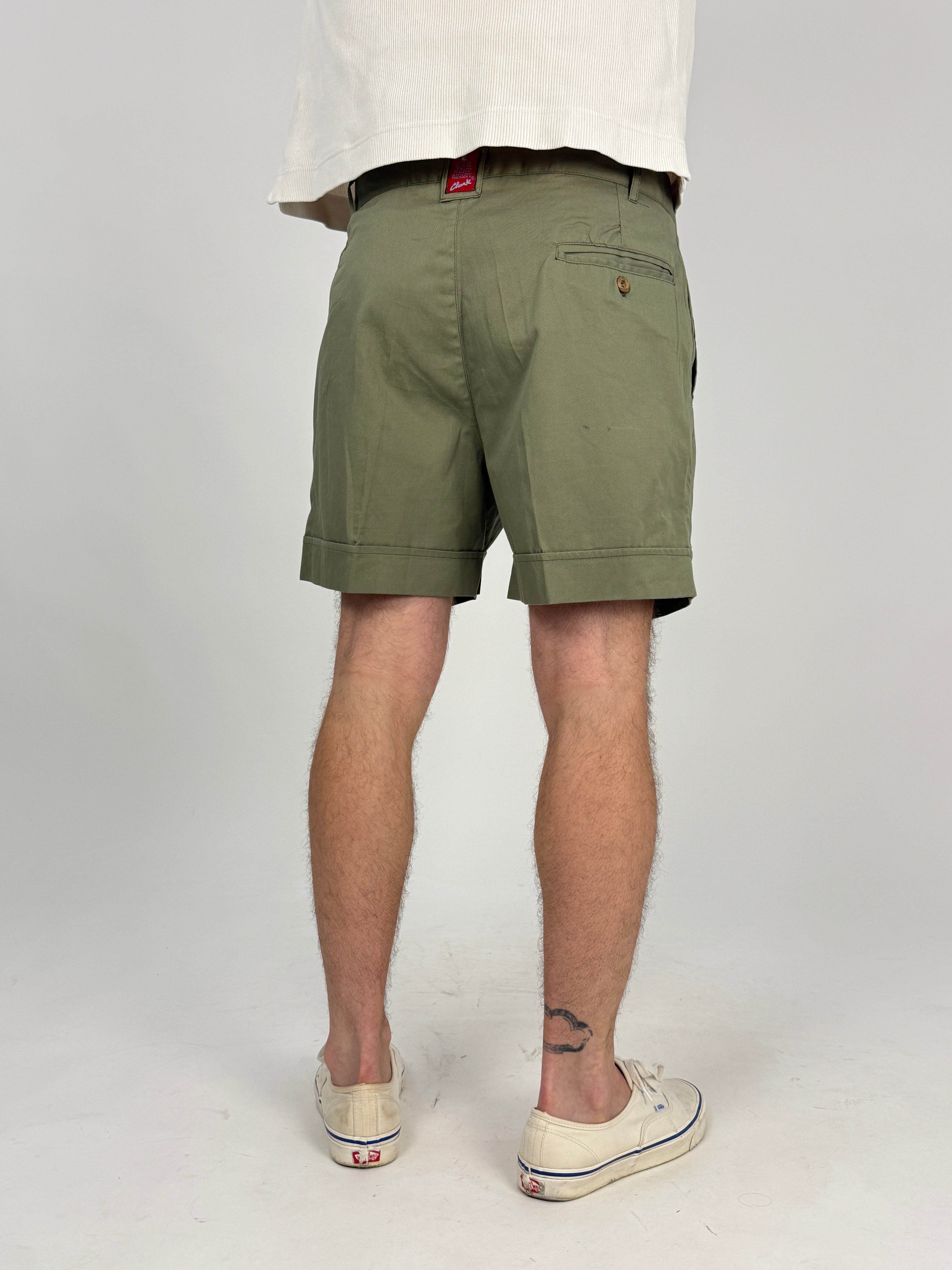 Bermuda Chino Verde Oliva Vintage Clark Made in Italy - Taglia 50