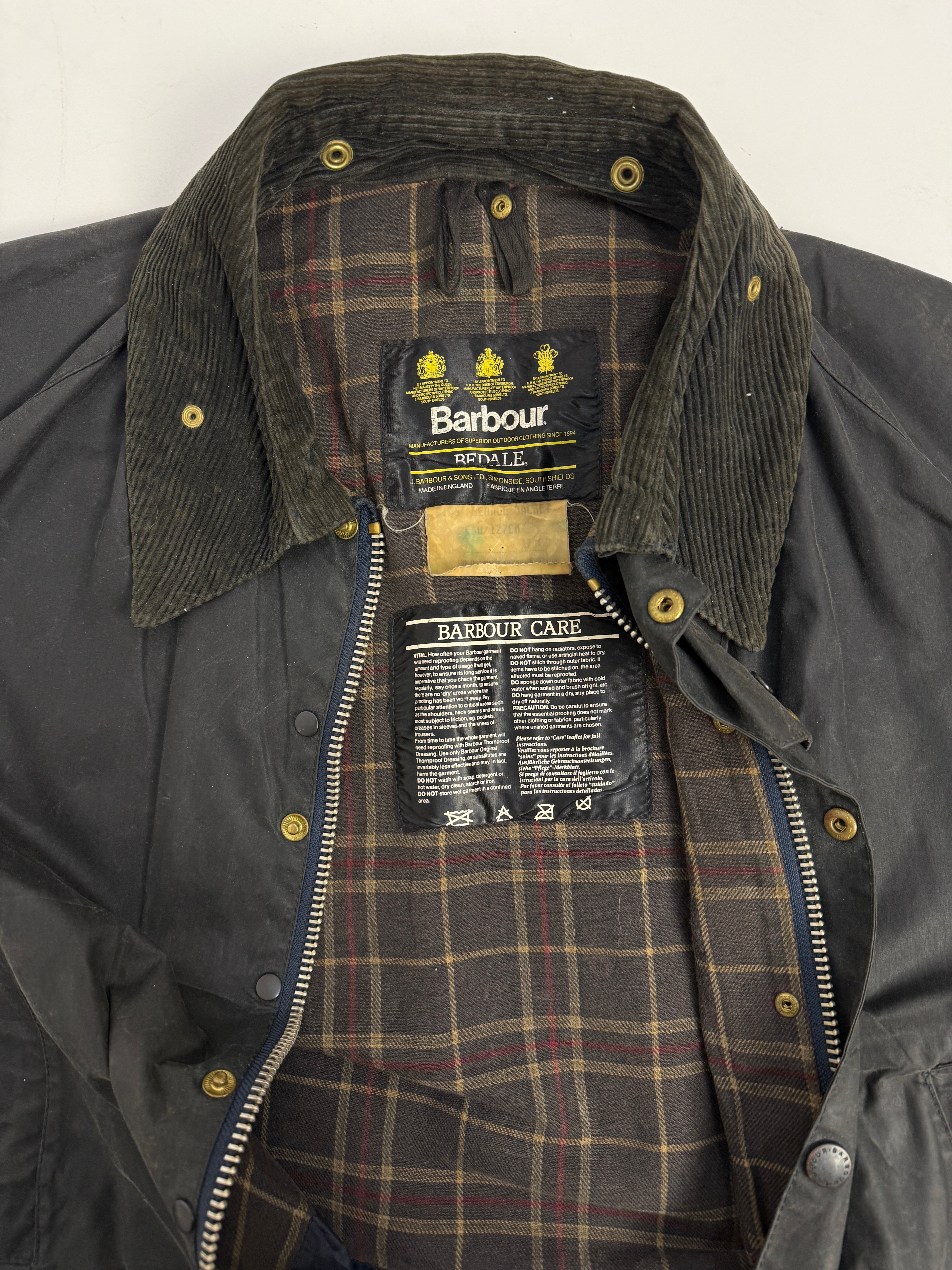 Giacca Barbour Bedale anni '90 – Waxed Jacket Blu, Made in England