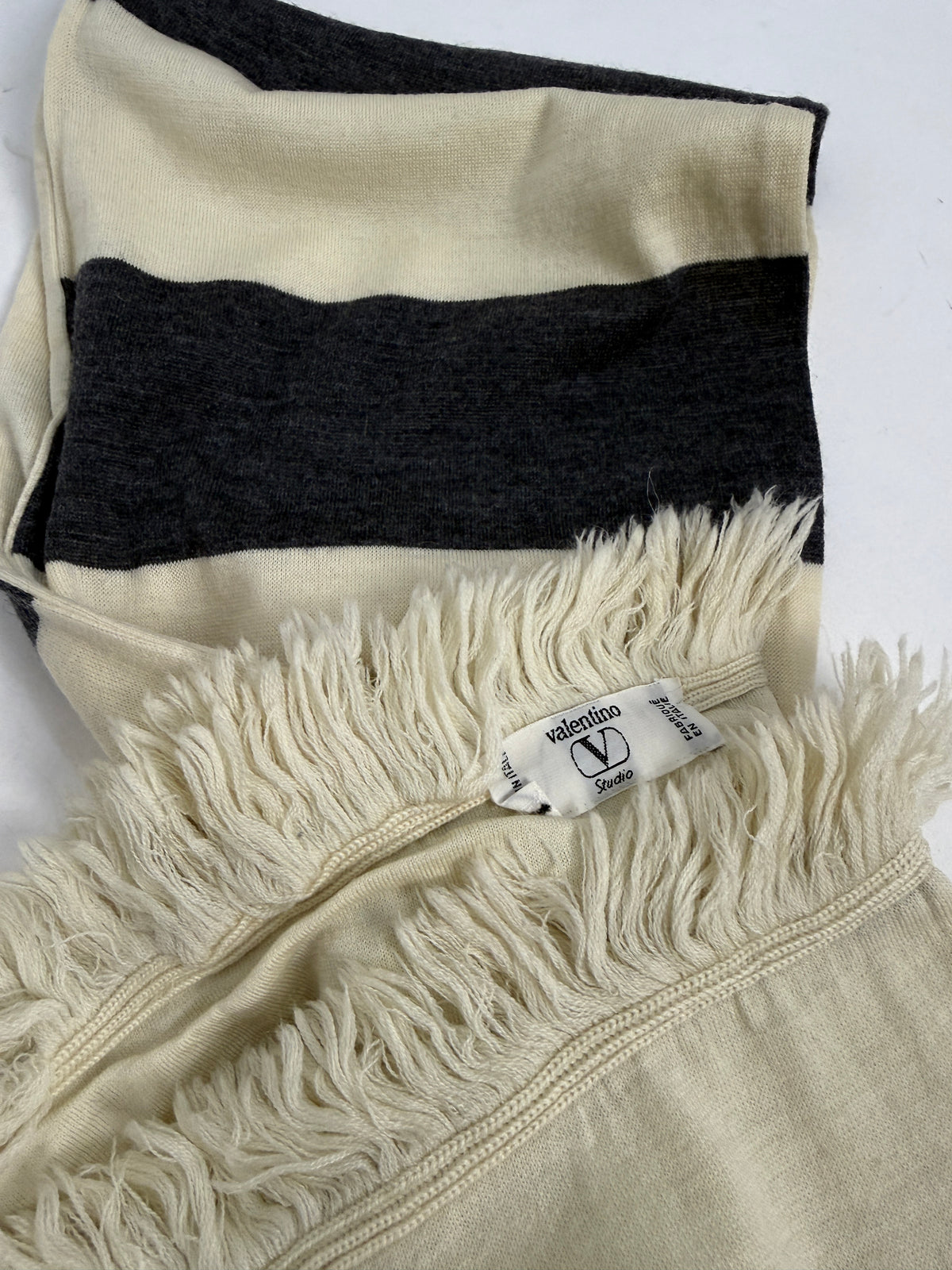 Sciarpa Vintage Valentino Pura Lana a Righe
