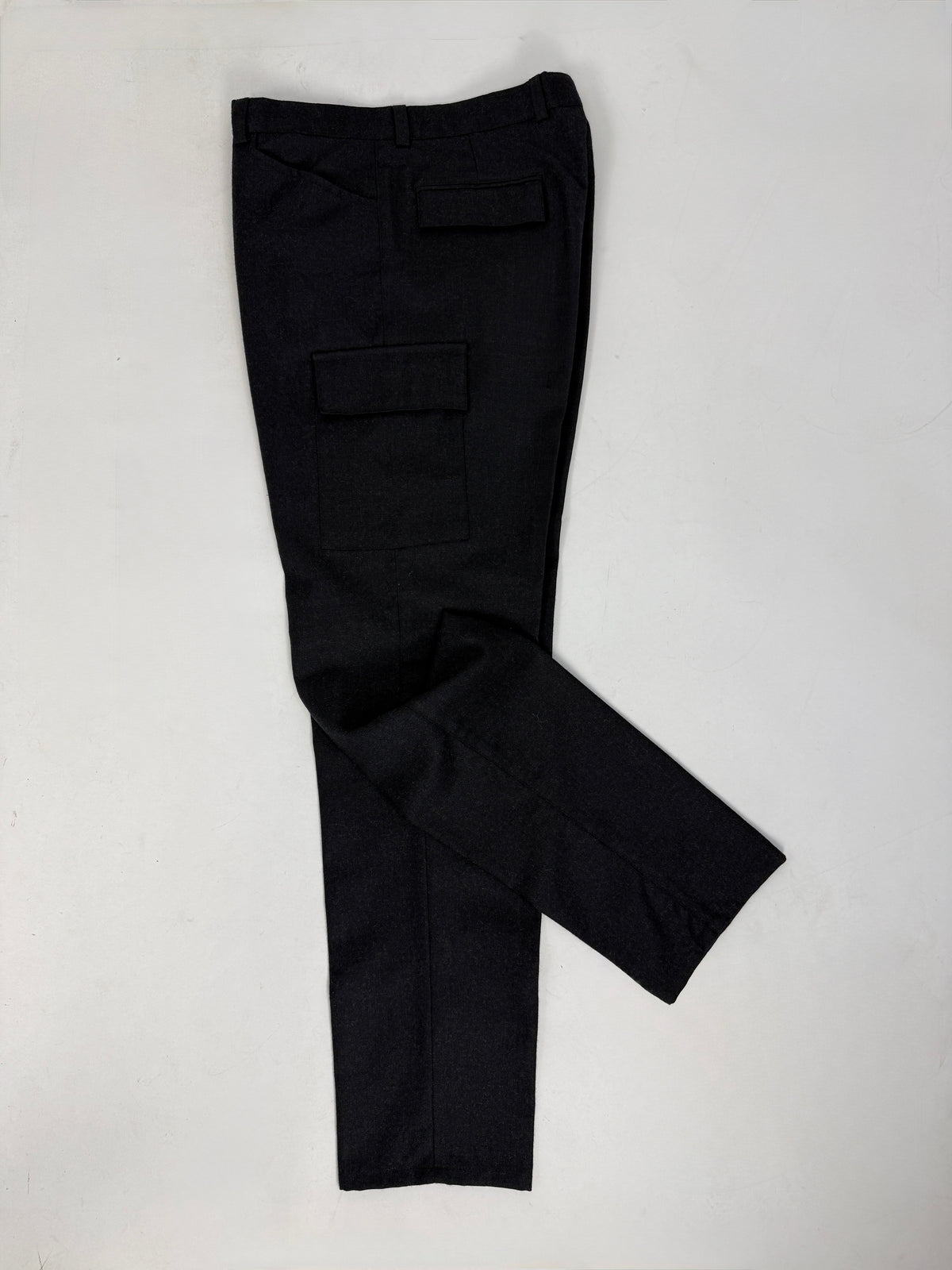 Pantaloni Cargo in Lana Grigio Antracite - Taglia 48