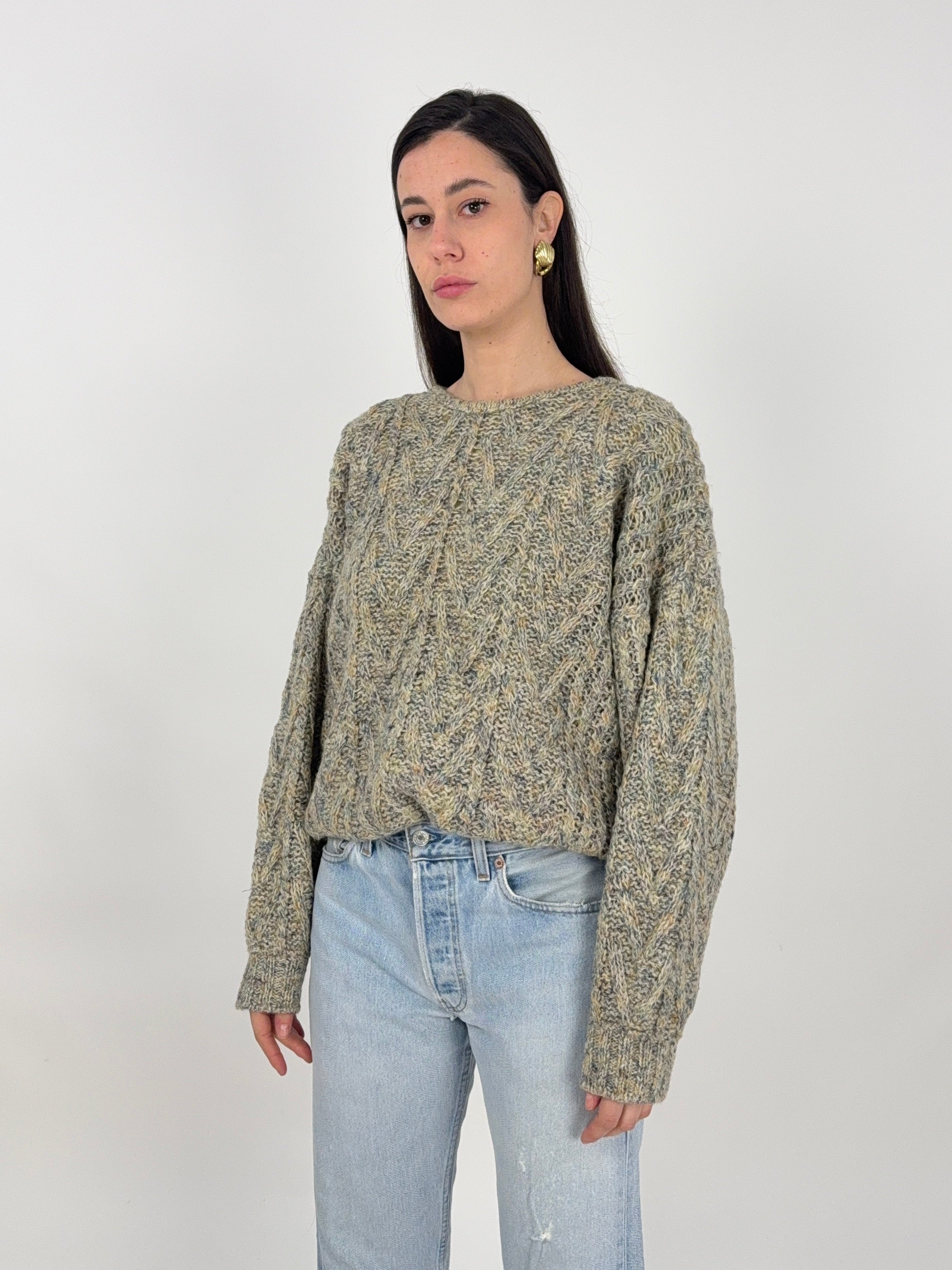 Maglione vintage fatto a mano in lana