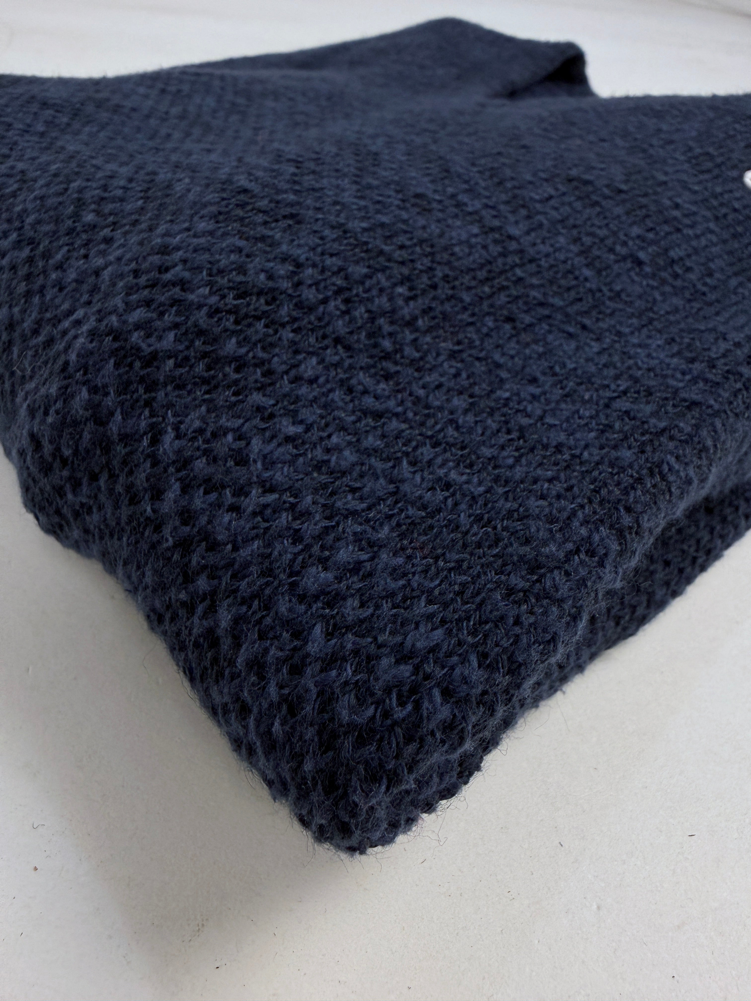 Maglione Vintage Lacoste Made in France Blu Navy Scollo a V - Taglia L