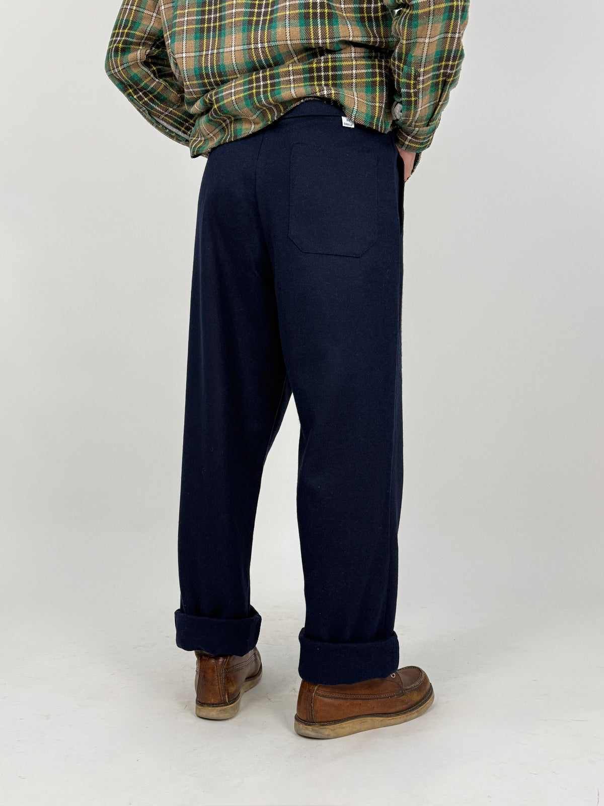 Pantaloni Vintage Workwear Blu Navy con Bottoni - Taglia 54