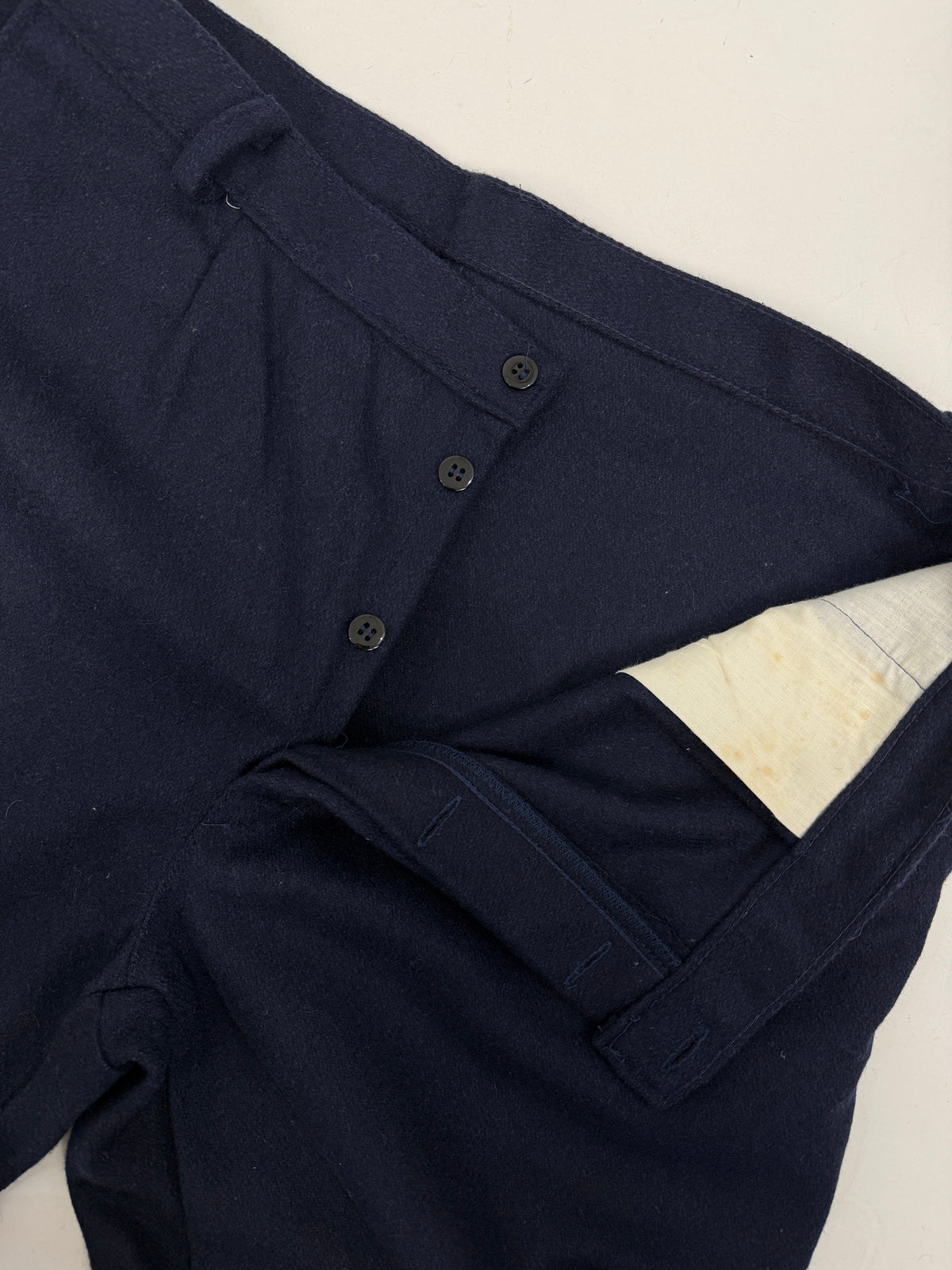 Pantaloni Vintage Workwear Blu Navy con Bottoni - Taglia 54