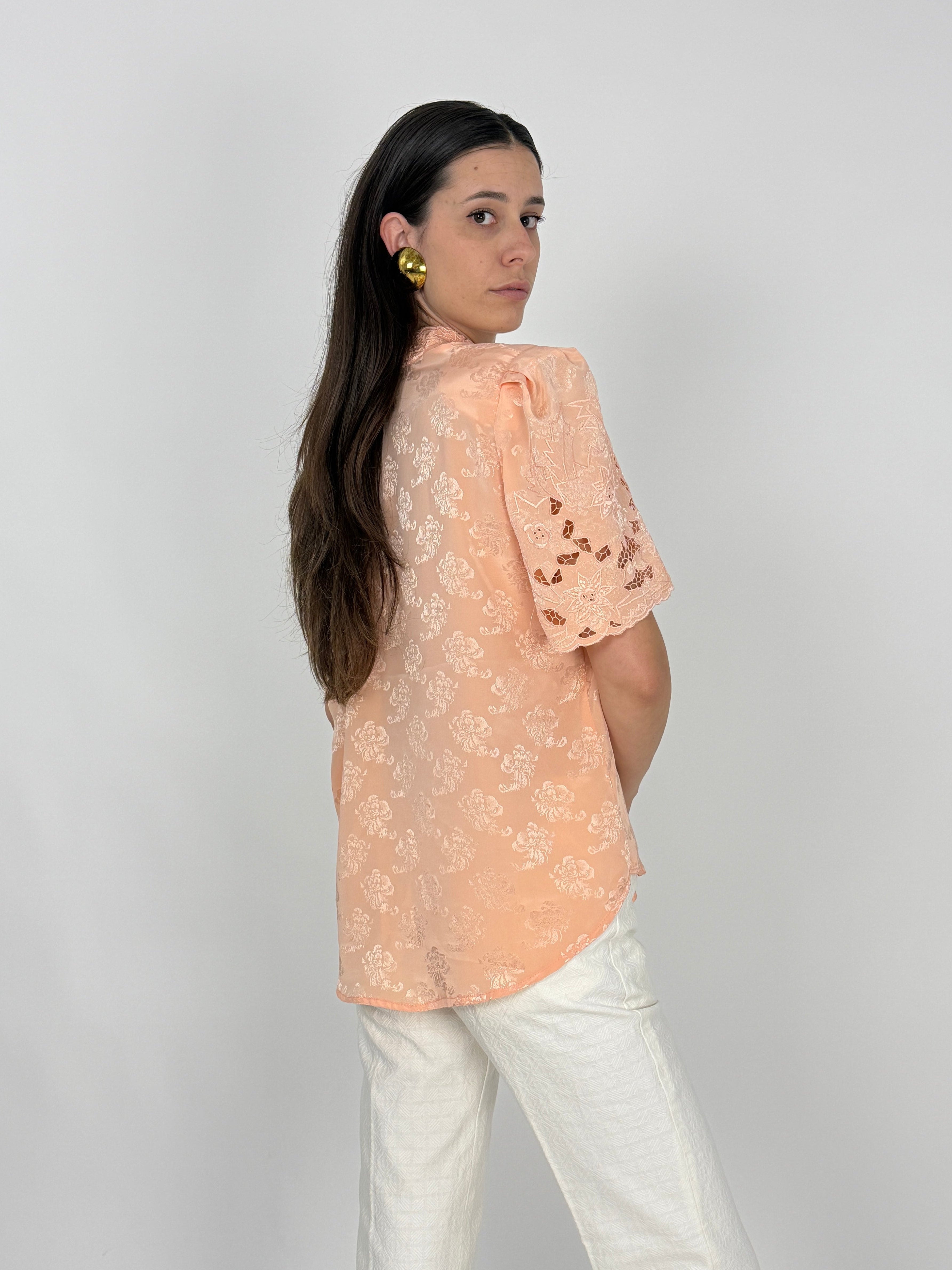 Camicia Sangallo Pesca Anni '80 - Taglia L