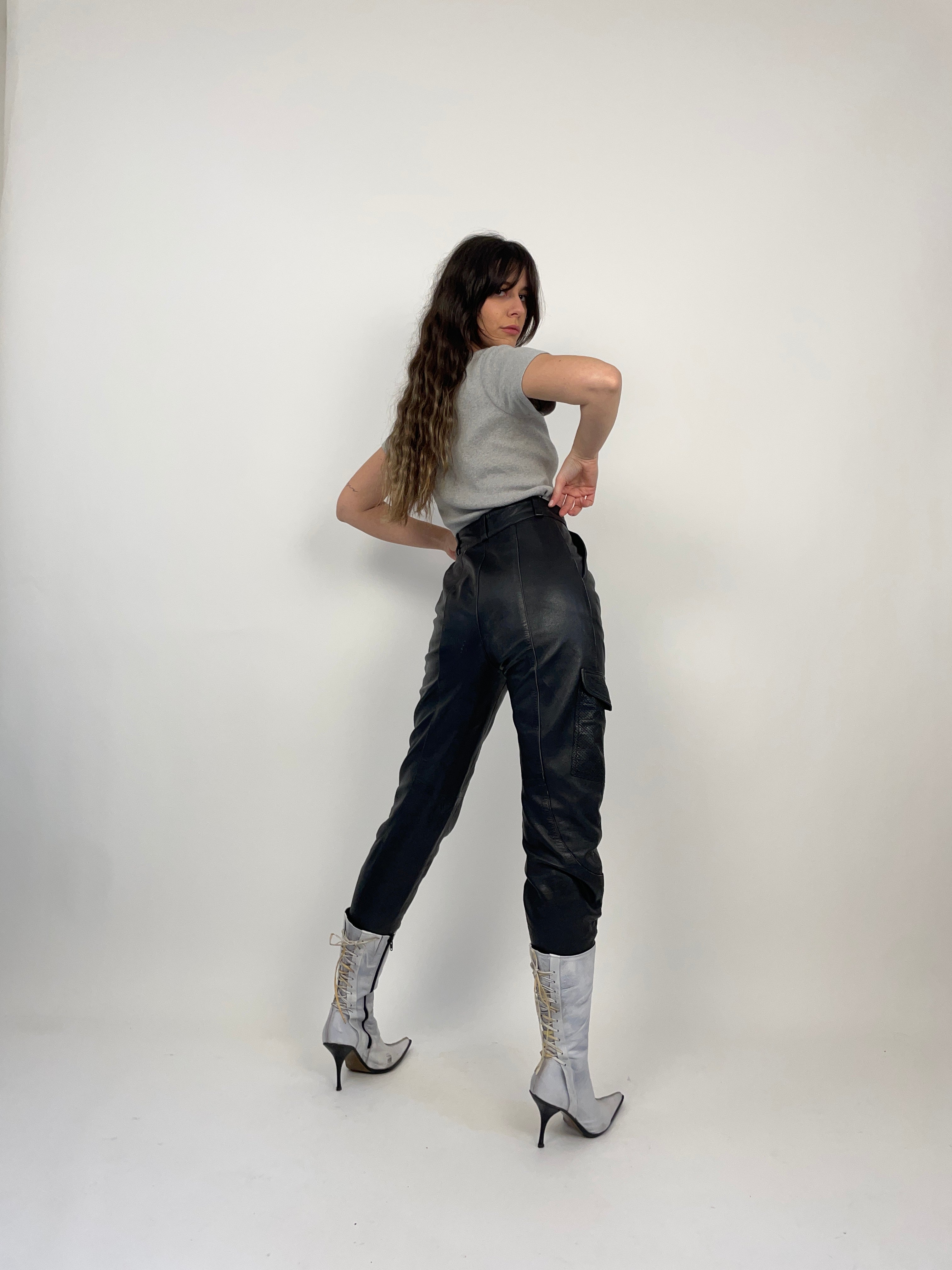 Pantaloni in vera pelle anni '80