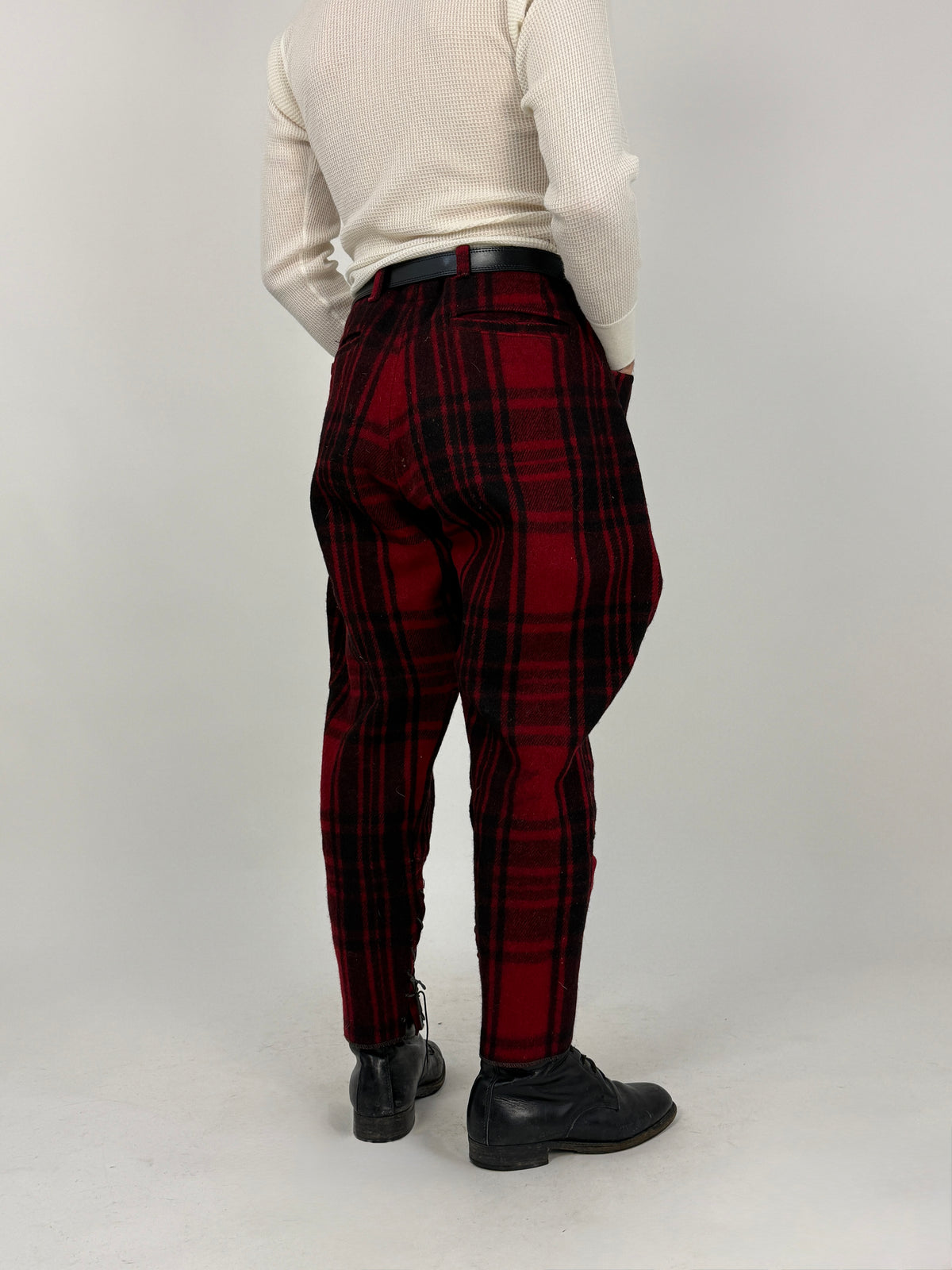 Pantaloni Caccia Soo Woolen Mills Anni '40/'50 Lana Tartan - 52/XL