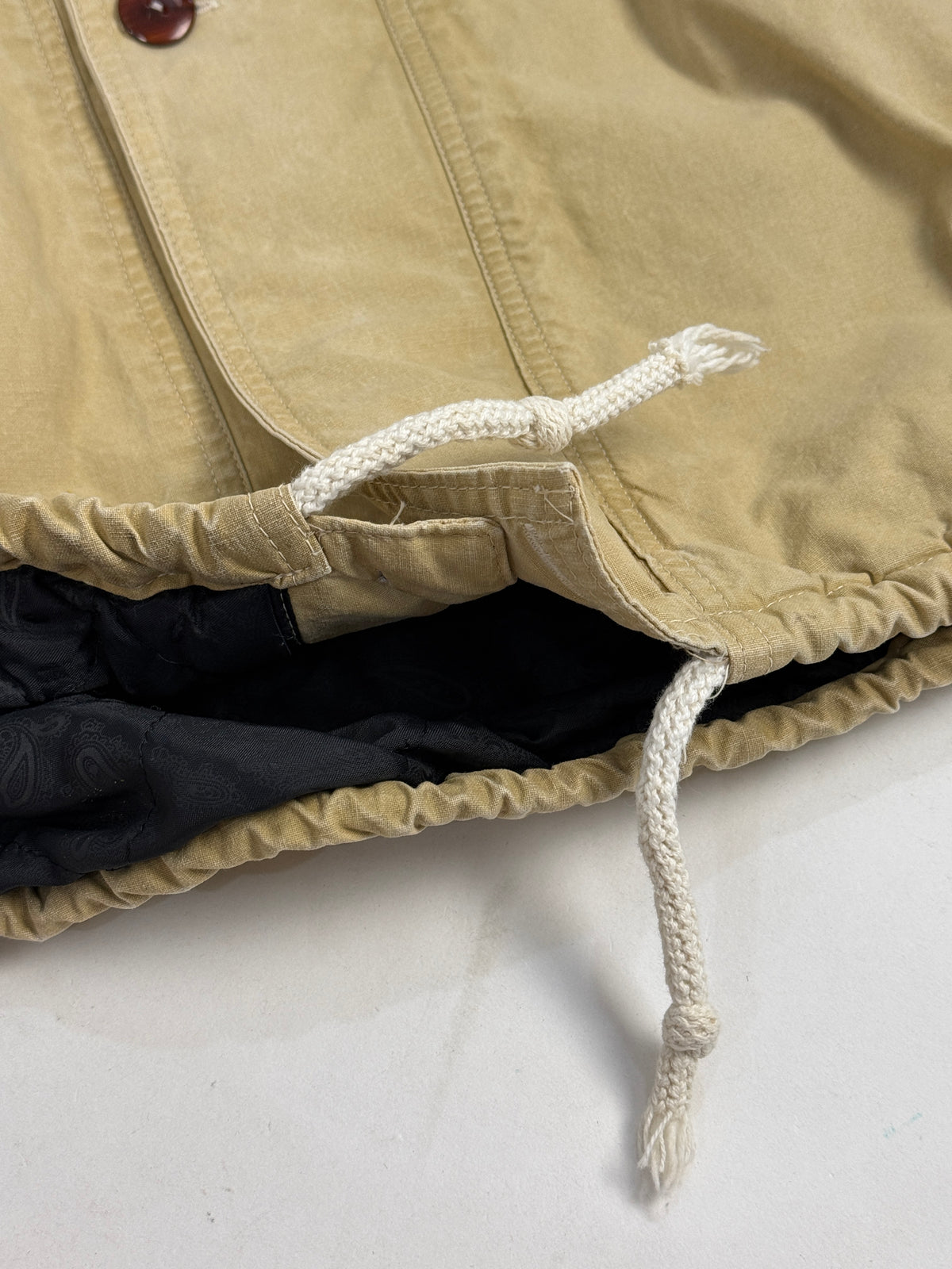 Giubbotto Vintage Beige Multitasche con Coulisse - Taglia L