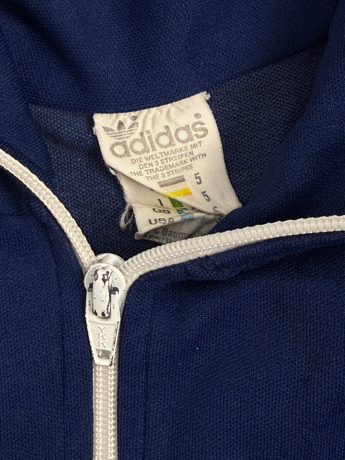 Giacca Tuta Adidas Anni '70/'80 Blu Made in Hong Kong - Taglia M