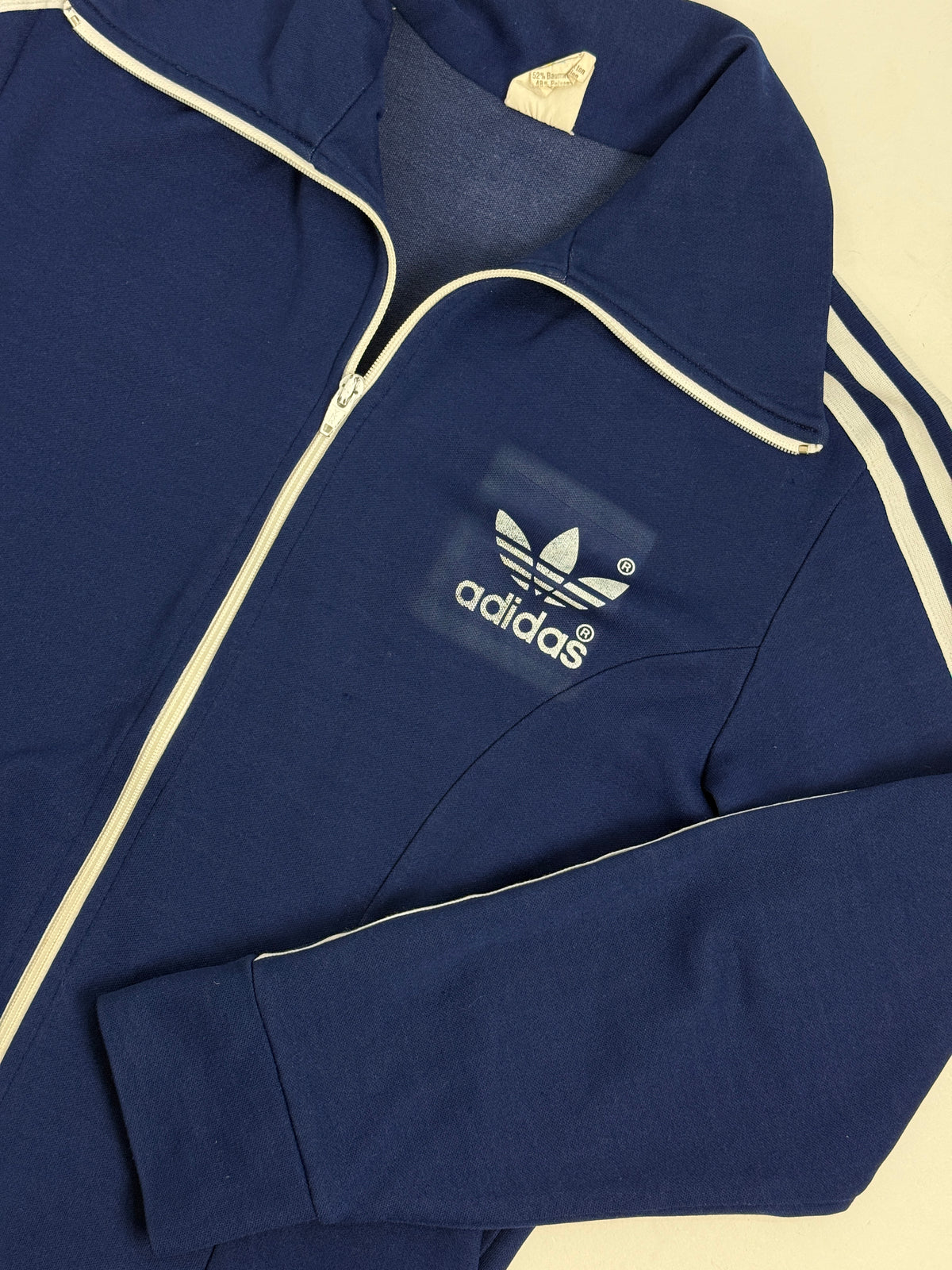 Giacca Tuta Adidas Anni '70/'80 Blu Made in Hong Kong - Taglia M