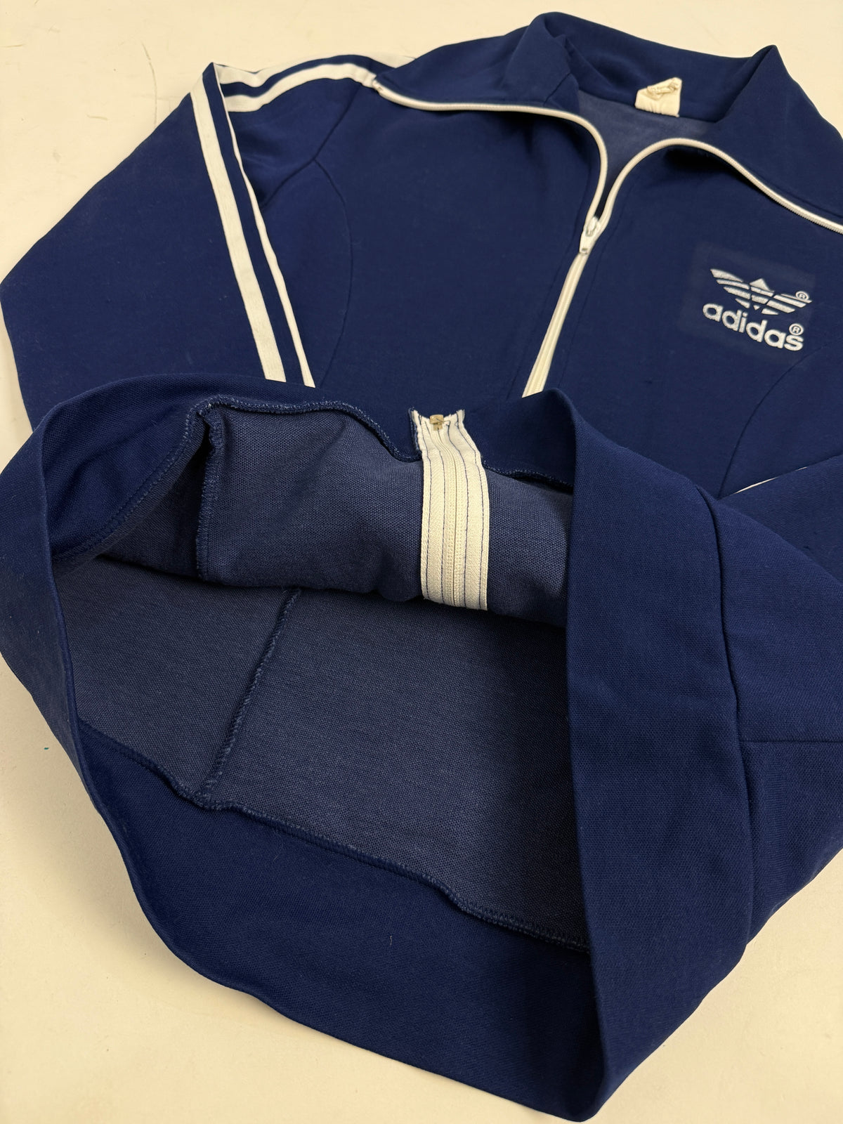 Giacca Tuta Adidas Anni '70/'80 Blu Made in Hong Kong - Taglia M