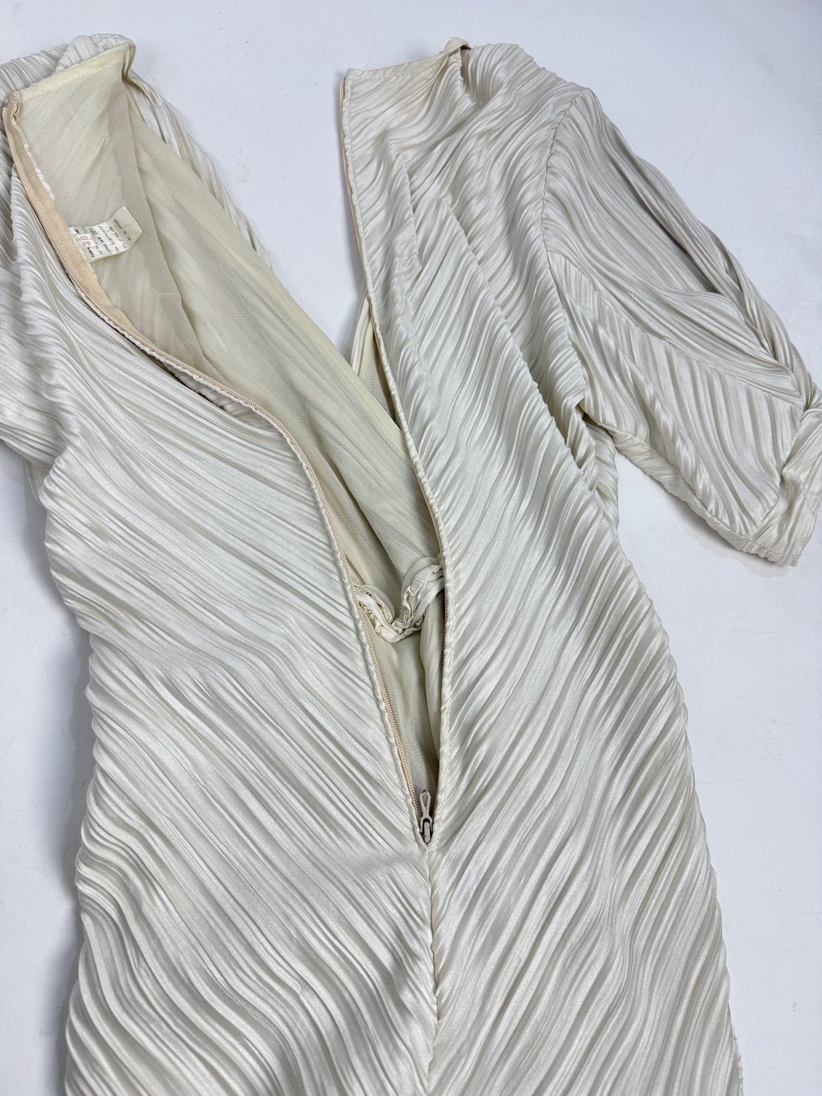 Abito d'Archivio Primi anni '80 Made in France Plissé - Taglia M/L