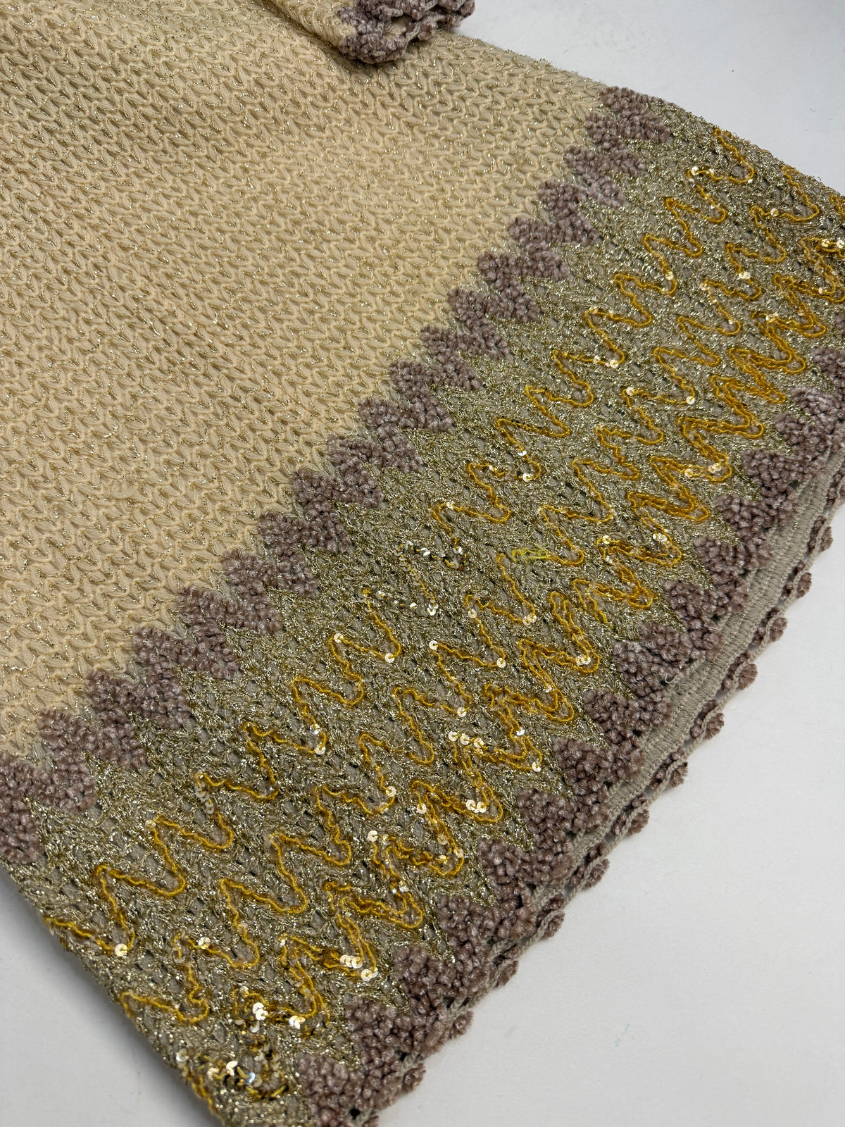 Abito Mini Anni '70 Maglia Lurex Dorata con Paillettes - Taglia S