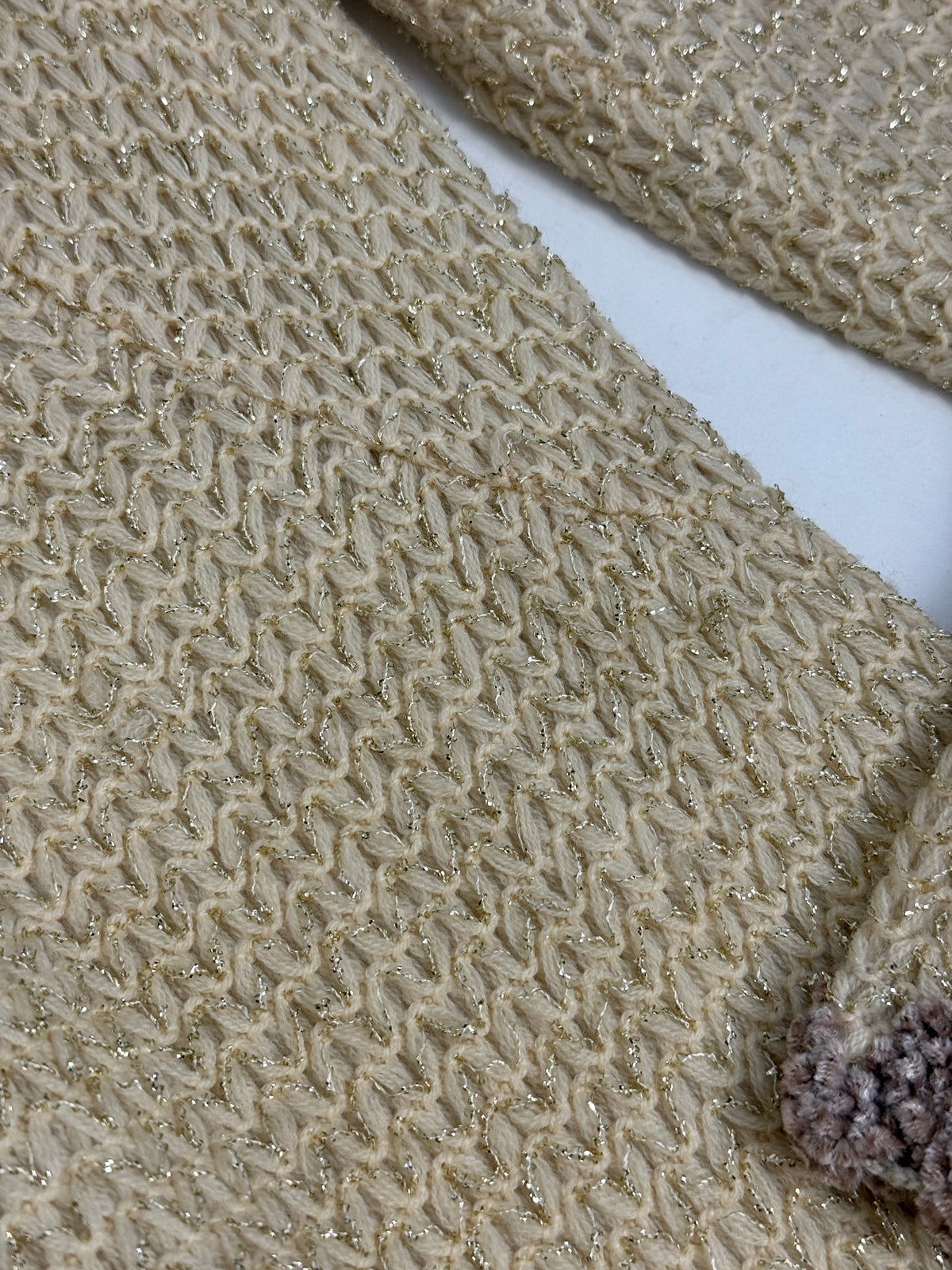 Abito Mini Anni '70 Maglia Lurex Dorata con Paillettes - Taglia S