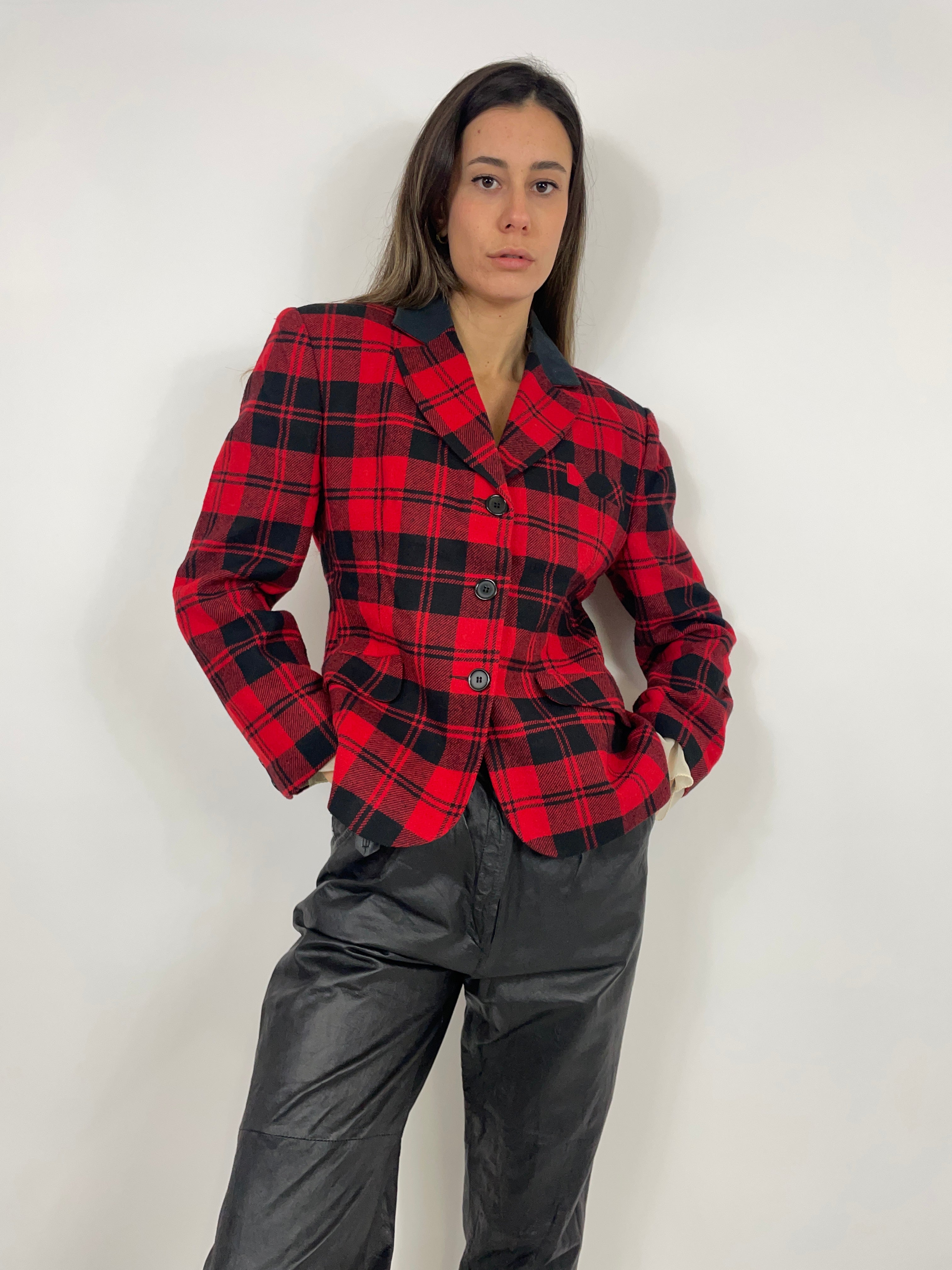 Karierte Wolljacke aus den 1980er Jahren