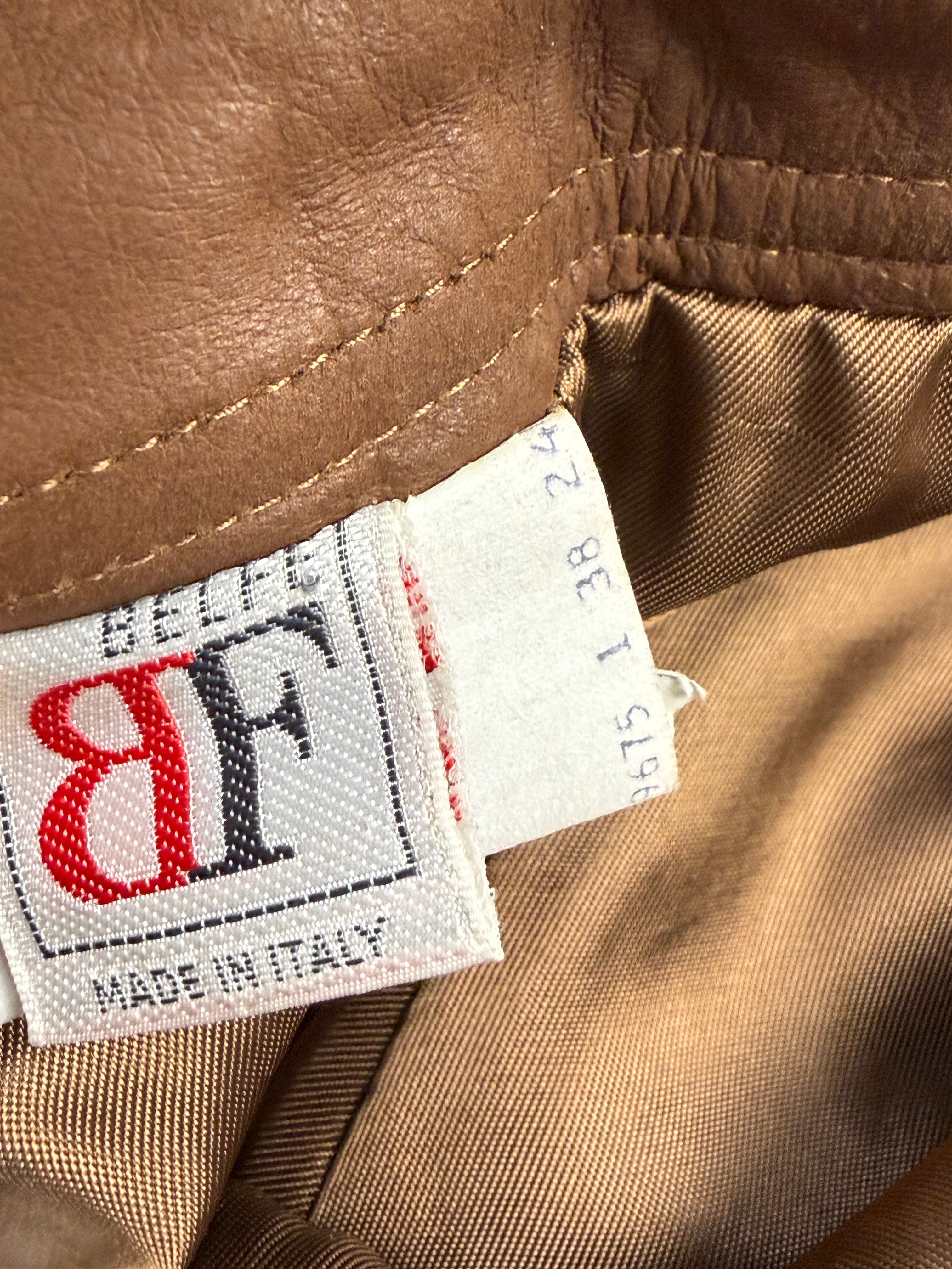 Gonna Belfe vintage in pelle marrone