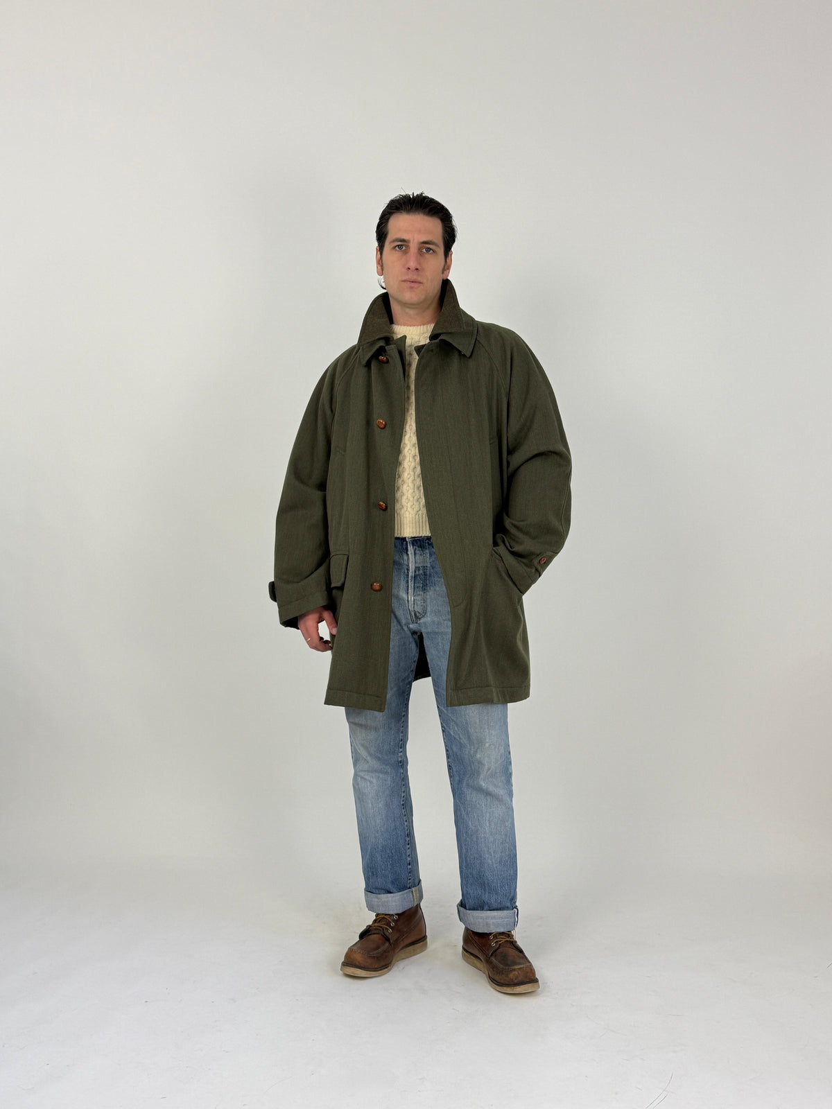 Cappotto Vintage Trussardi Sportswear Fodera Tartan - Taglia L