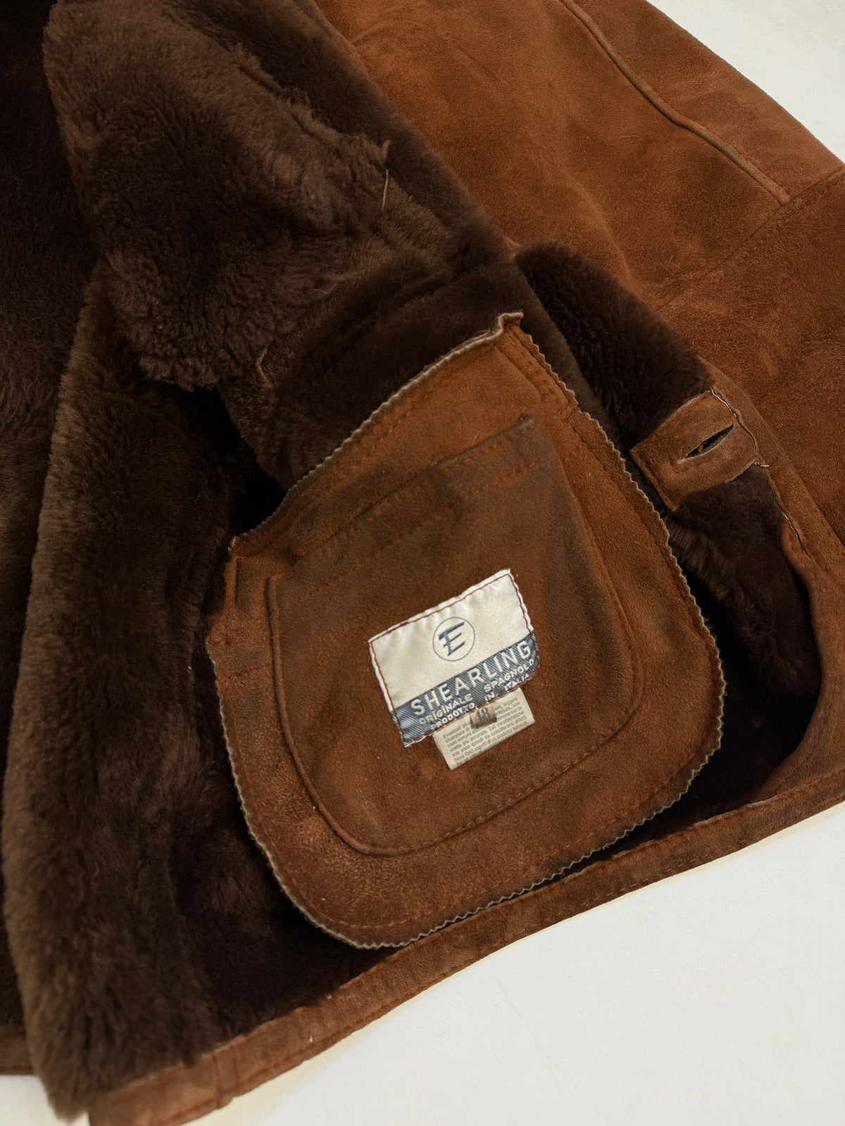 Montone shearling spagnolo fine anni '70 cognac - Taglia M