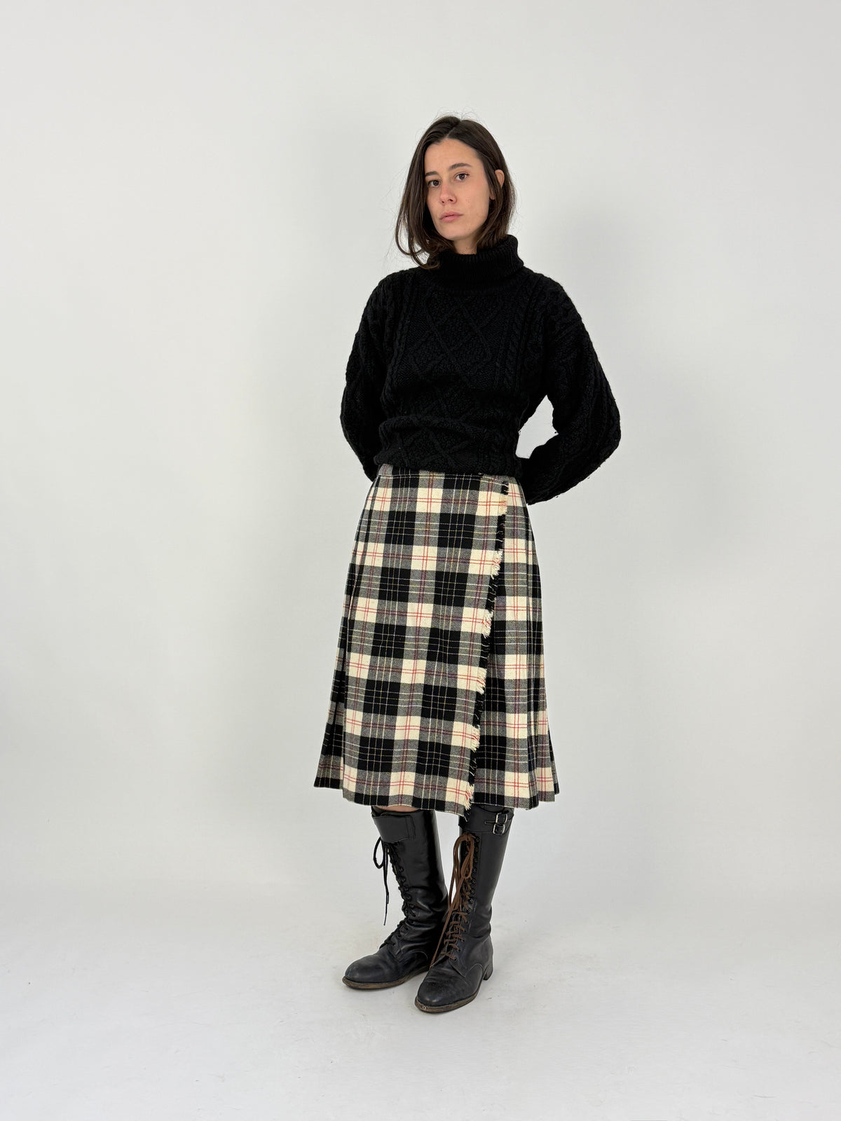 Kilt anni '70 in lana a quadri - Taglia 42/M