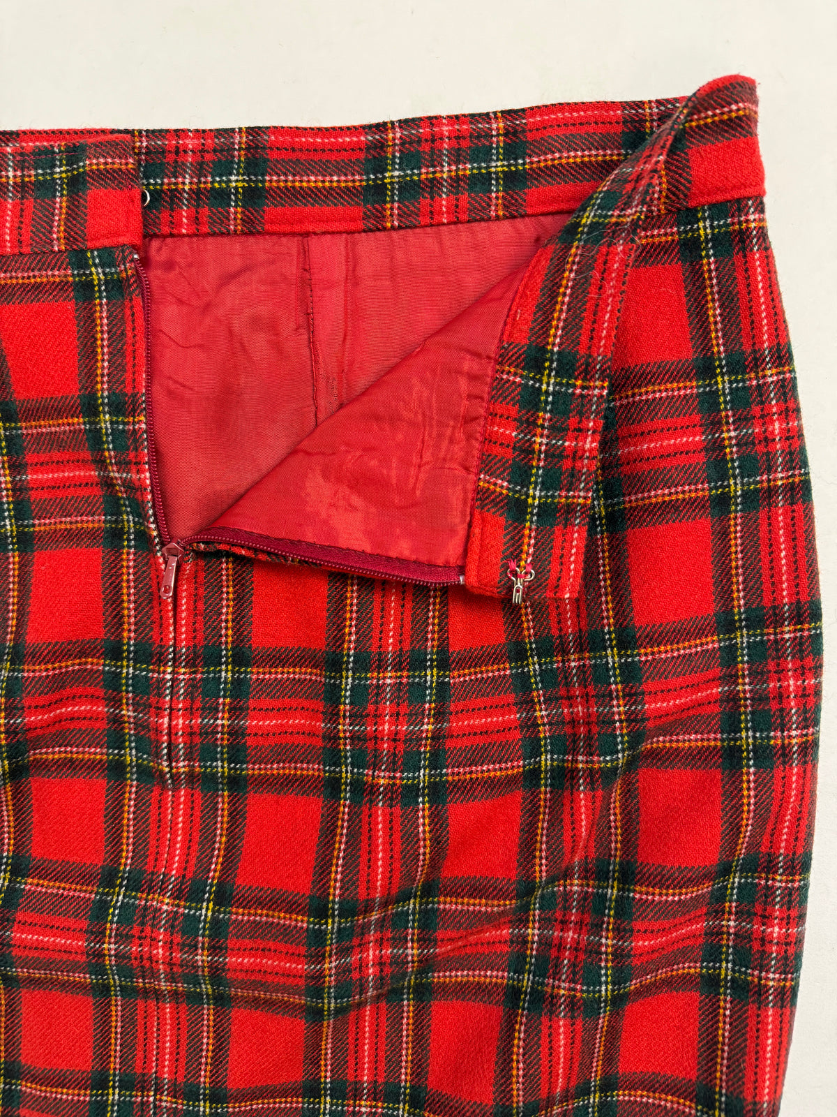 Gonna corta a tubino lana tartan scozzese - Taglia 44/L