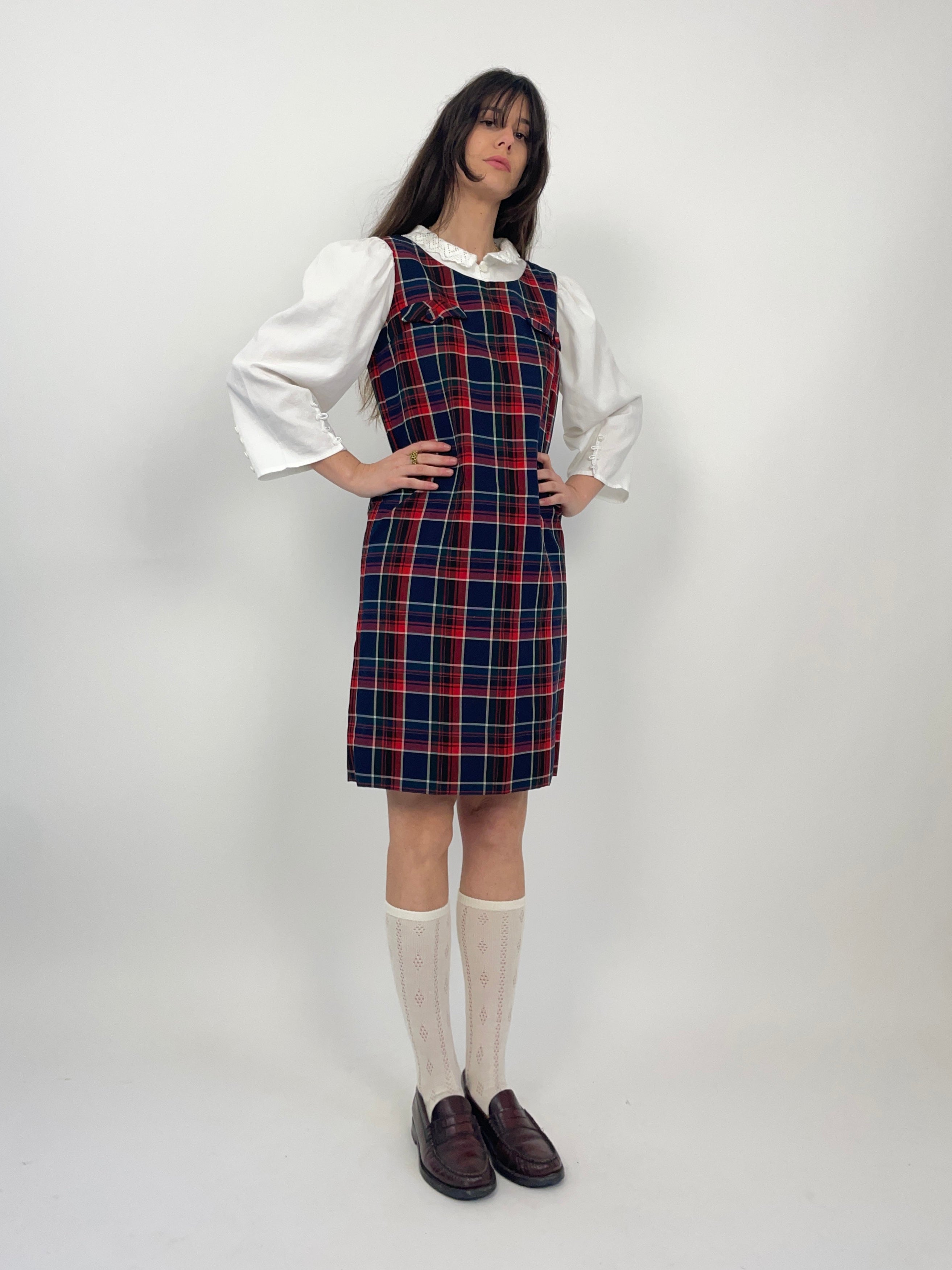 Abito a tubino in lana tartan