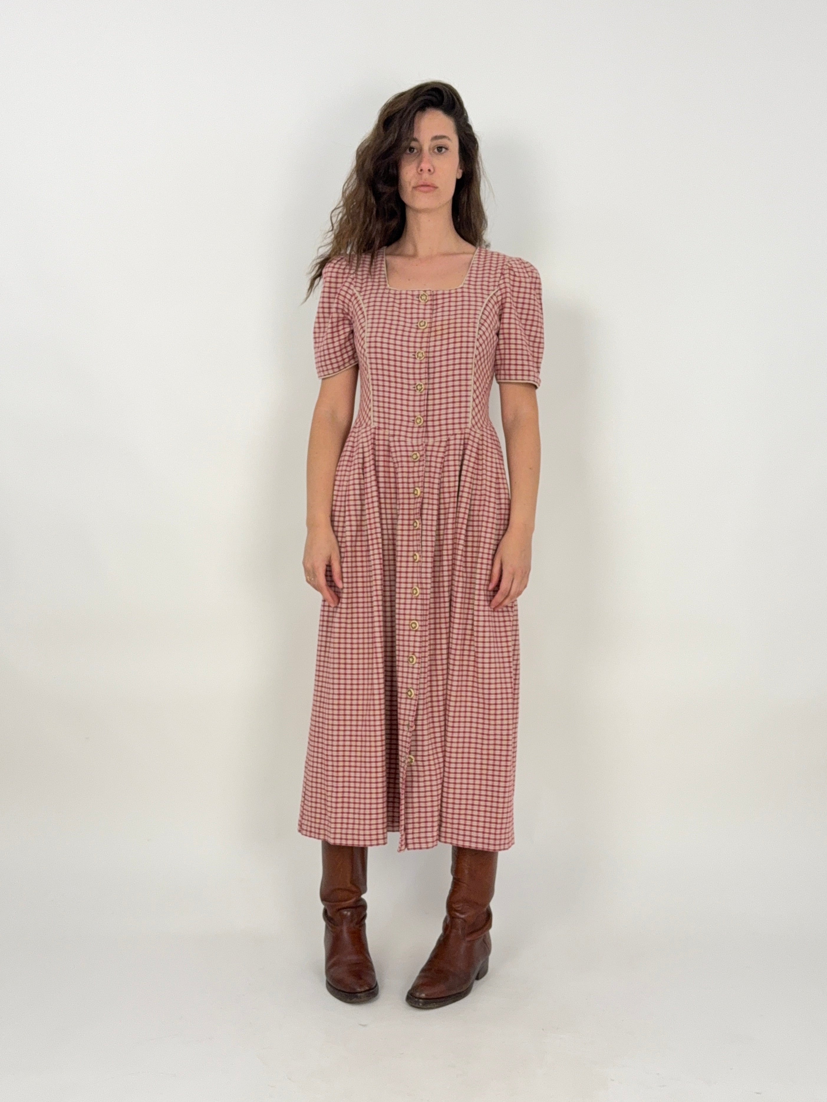 Abito Trachten Tirol vintage a quadretti