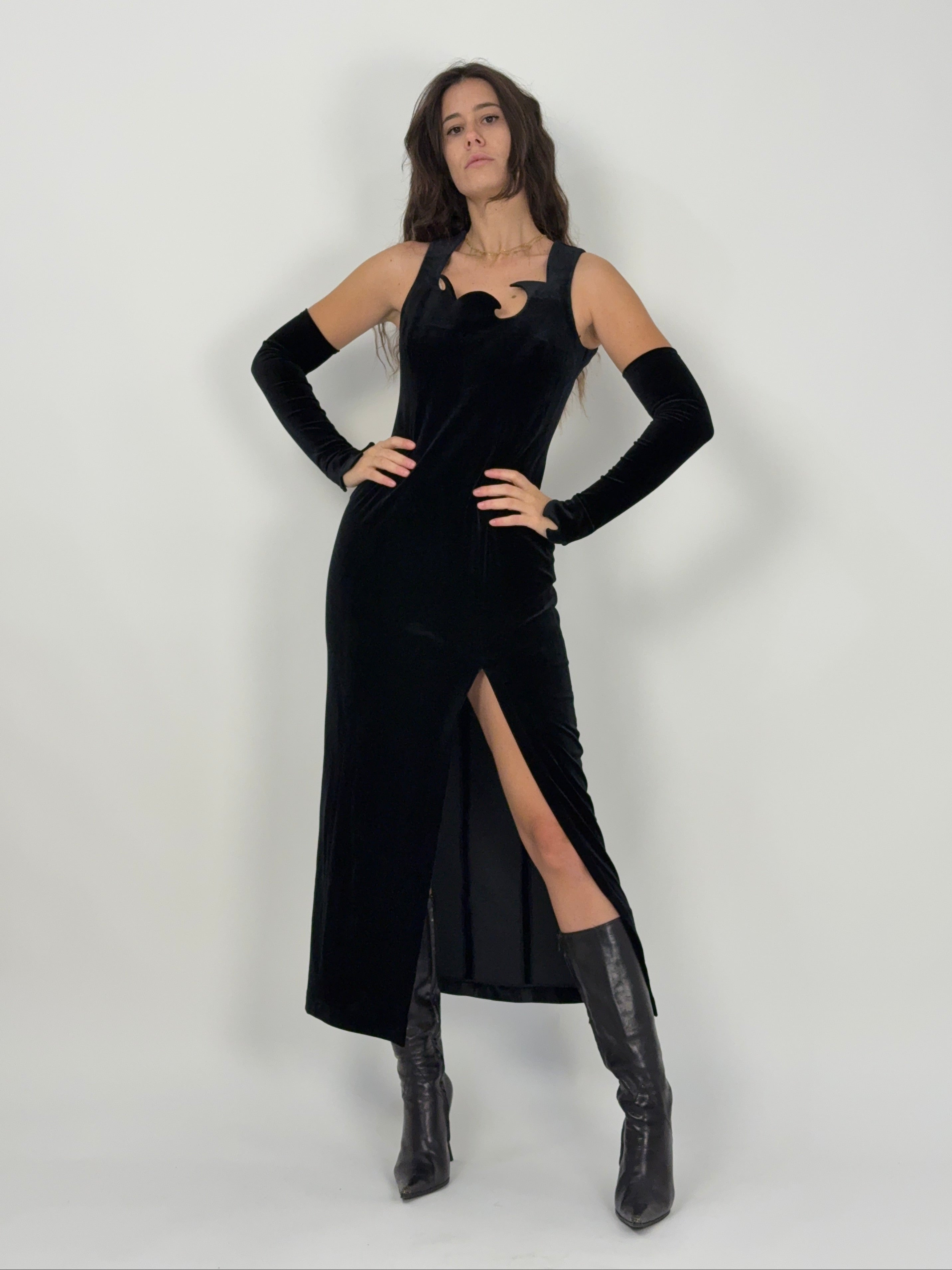 Abito lungo in velluto anni ’90