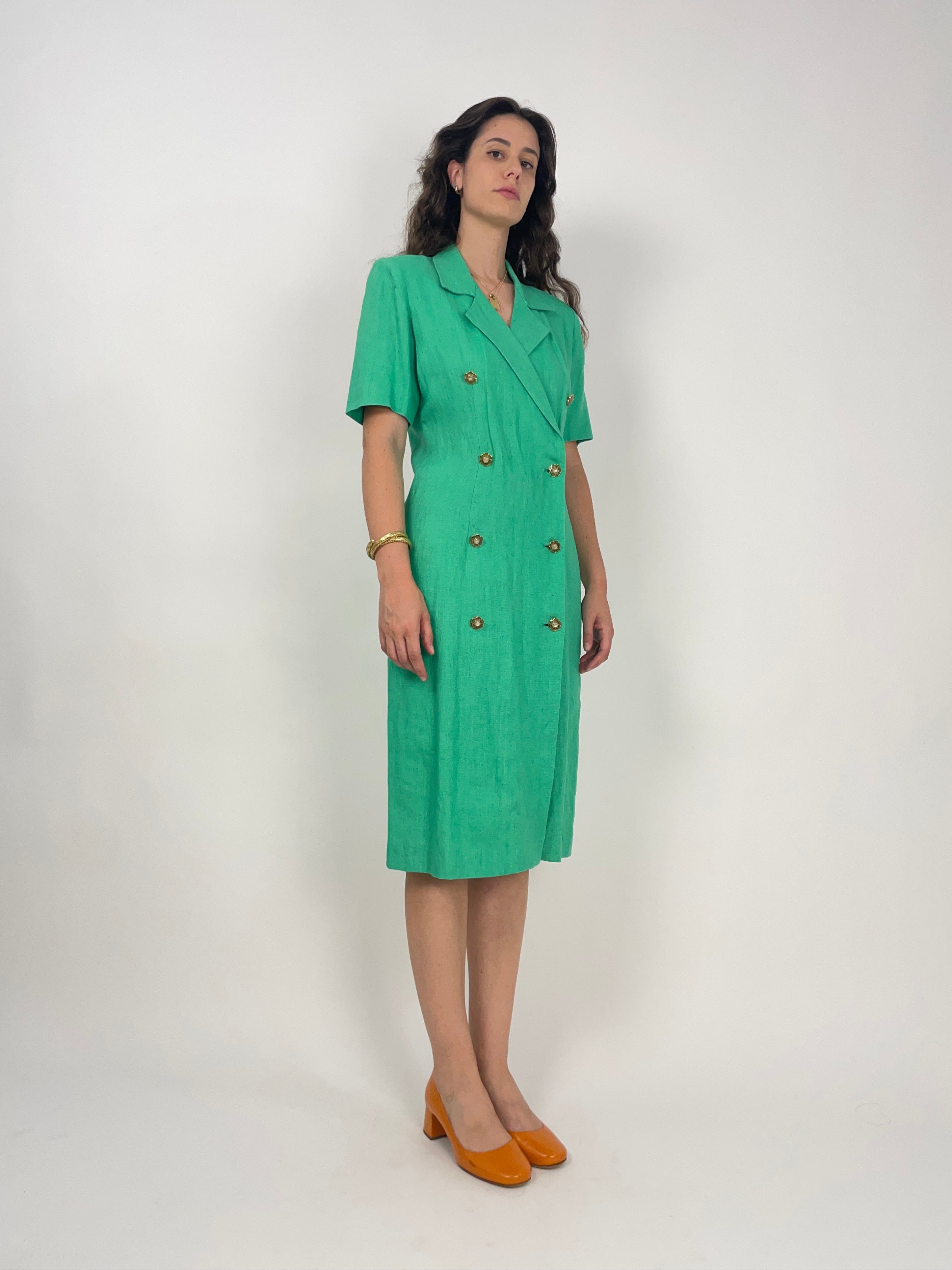 Abito chemisier sartoriale in lino - Fangovintage