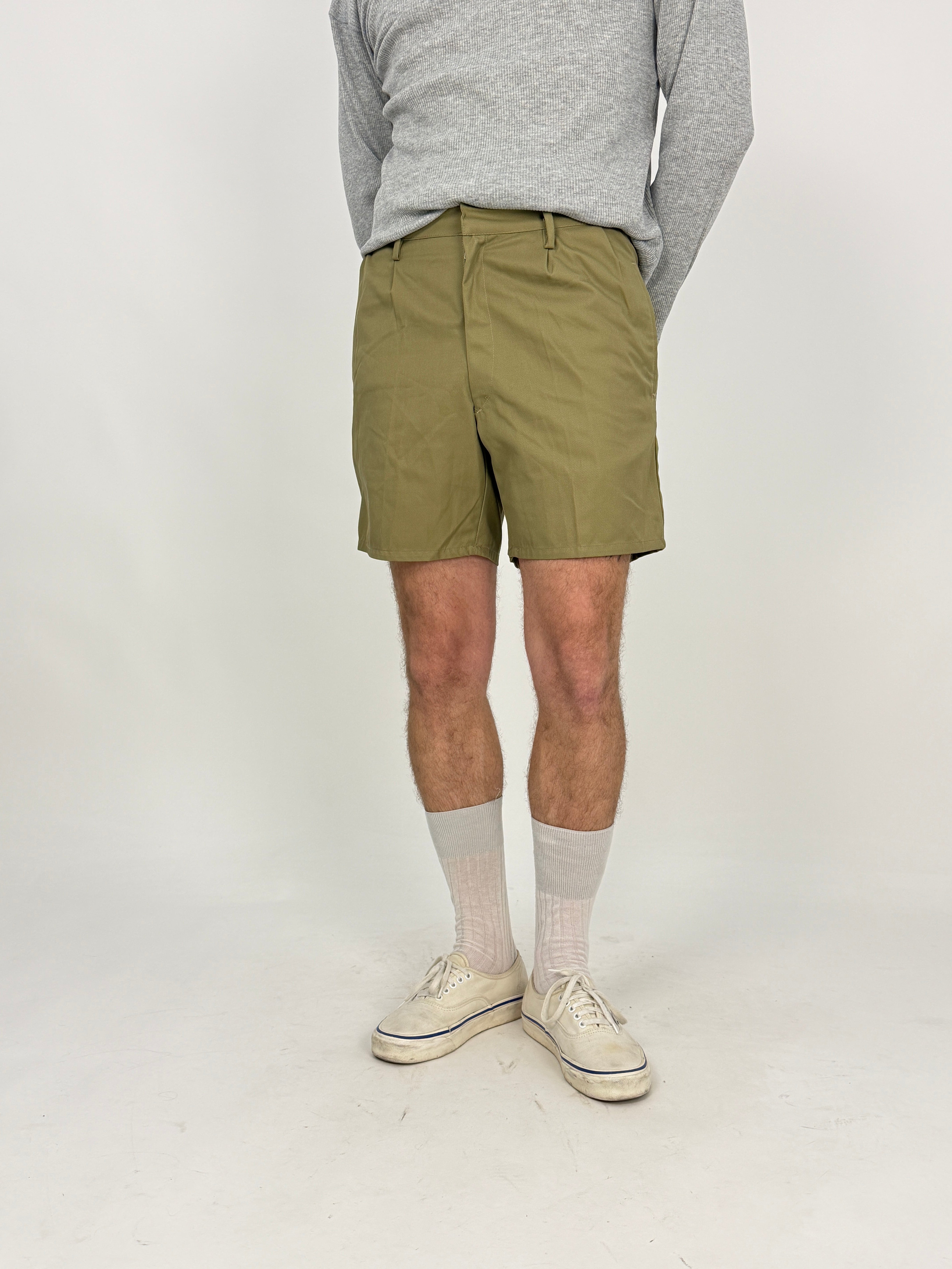 Bermuda Esercito Italiano Cotone Twill Verde Oliva Anni '80 - Taglia 48