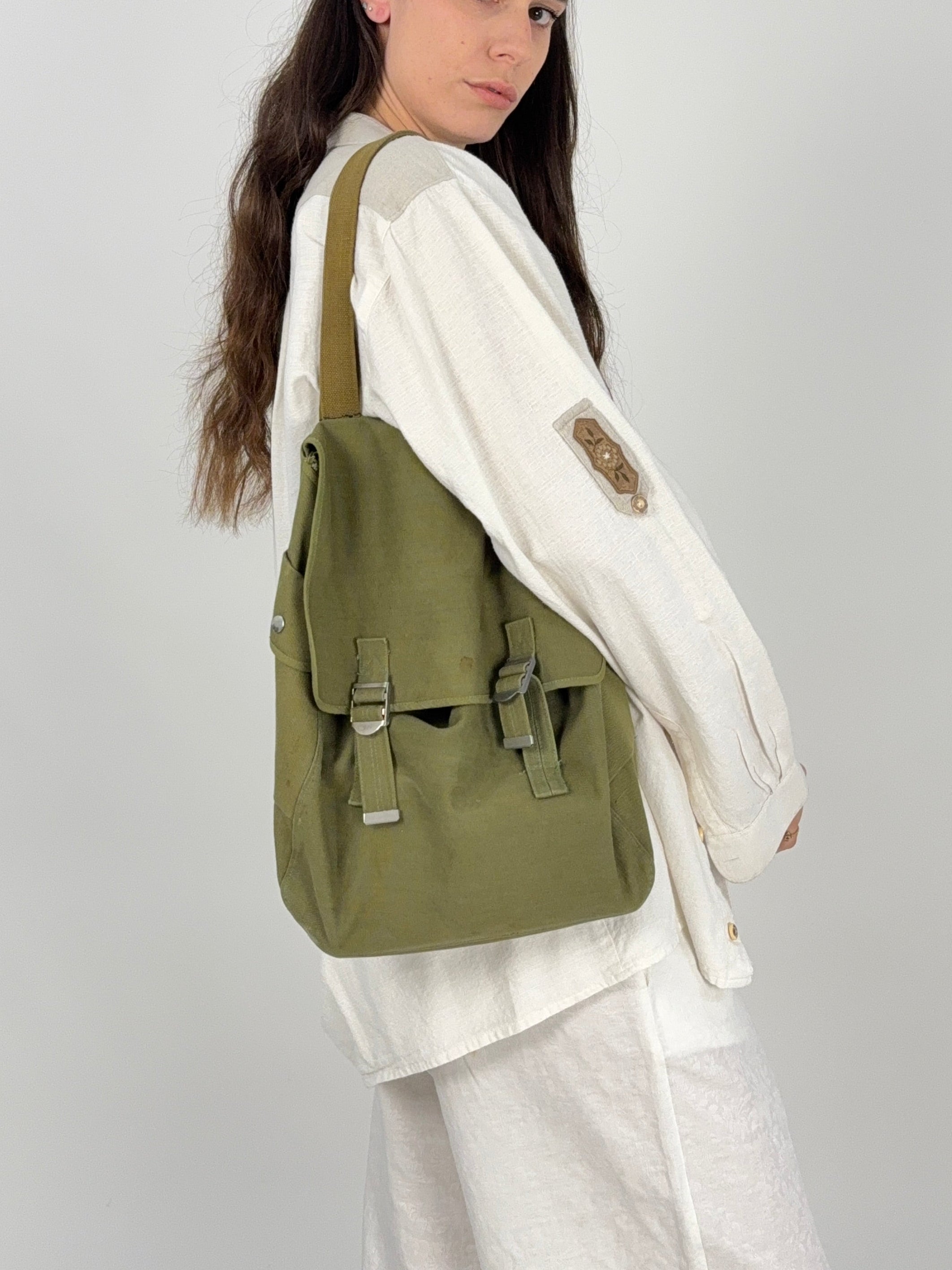 Borsa Militare in canvas verde oliva