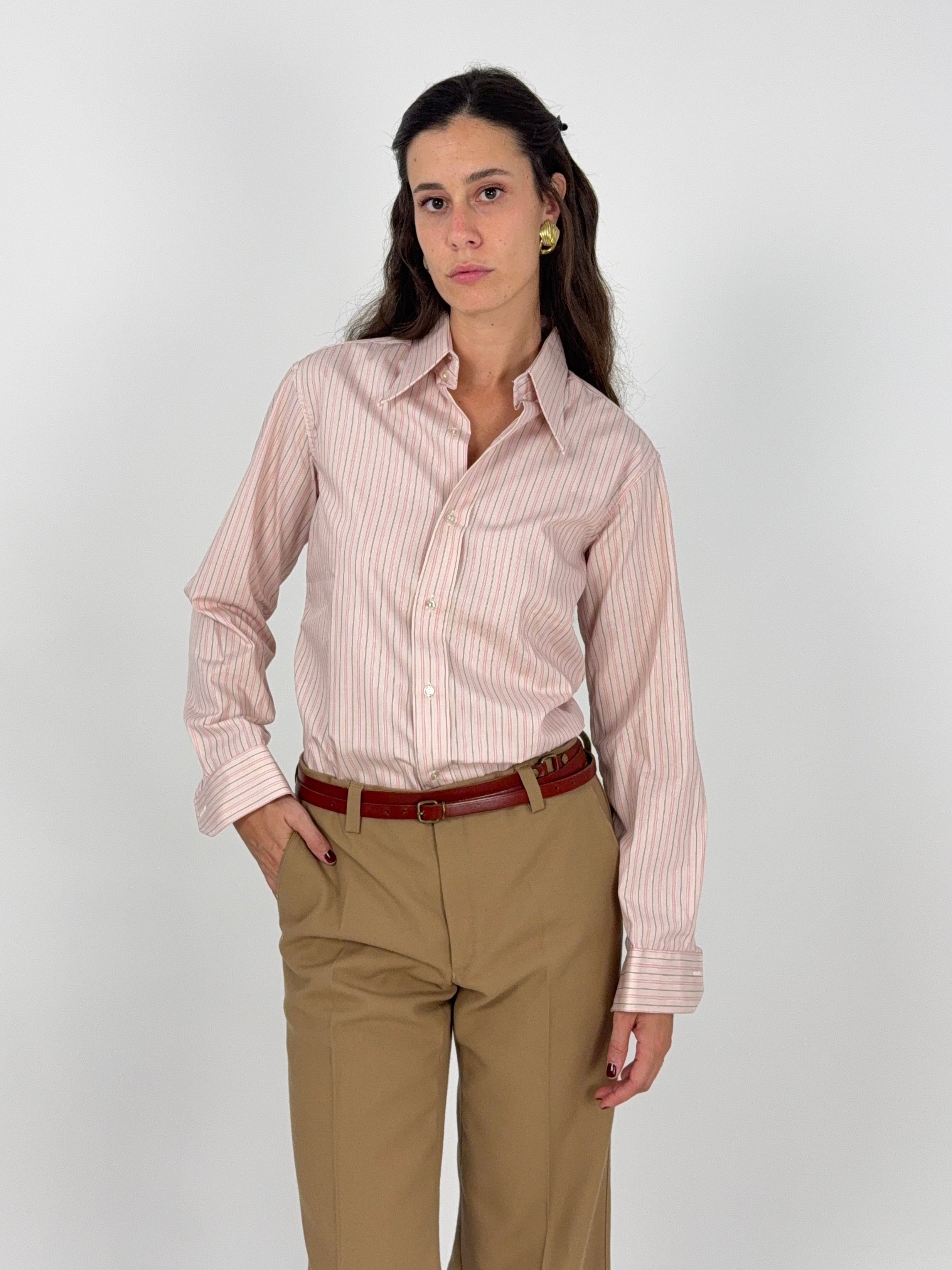 Aramis Camicia a Righe Rosa Anni '70 – Taglia L
