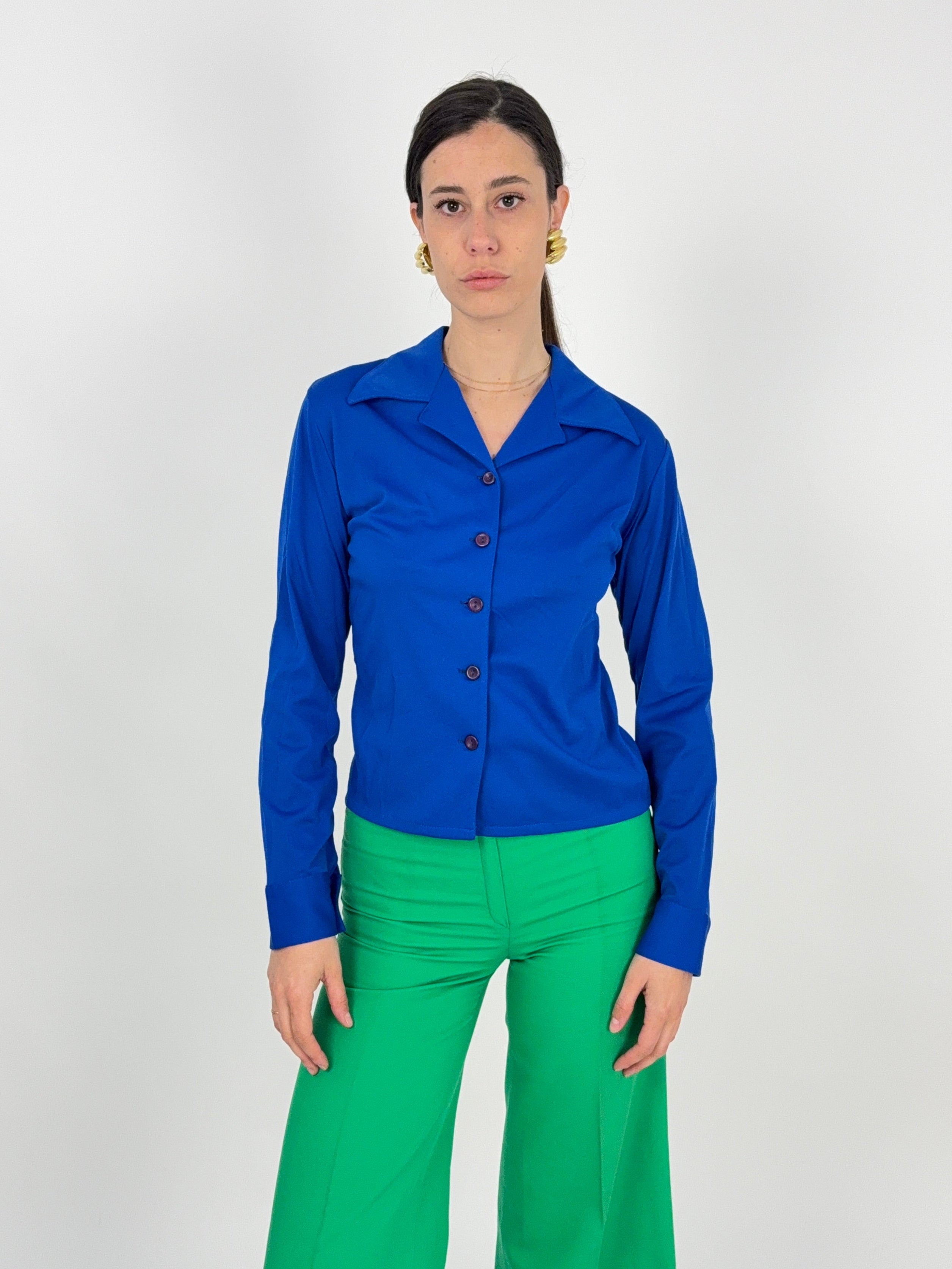 Camicia anni '70 - blu elettrico